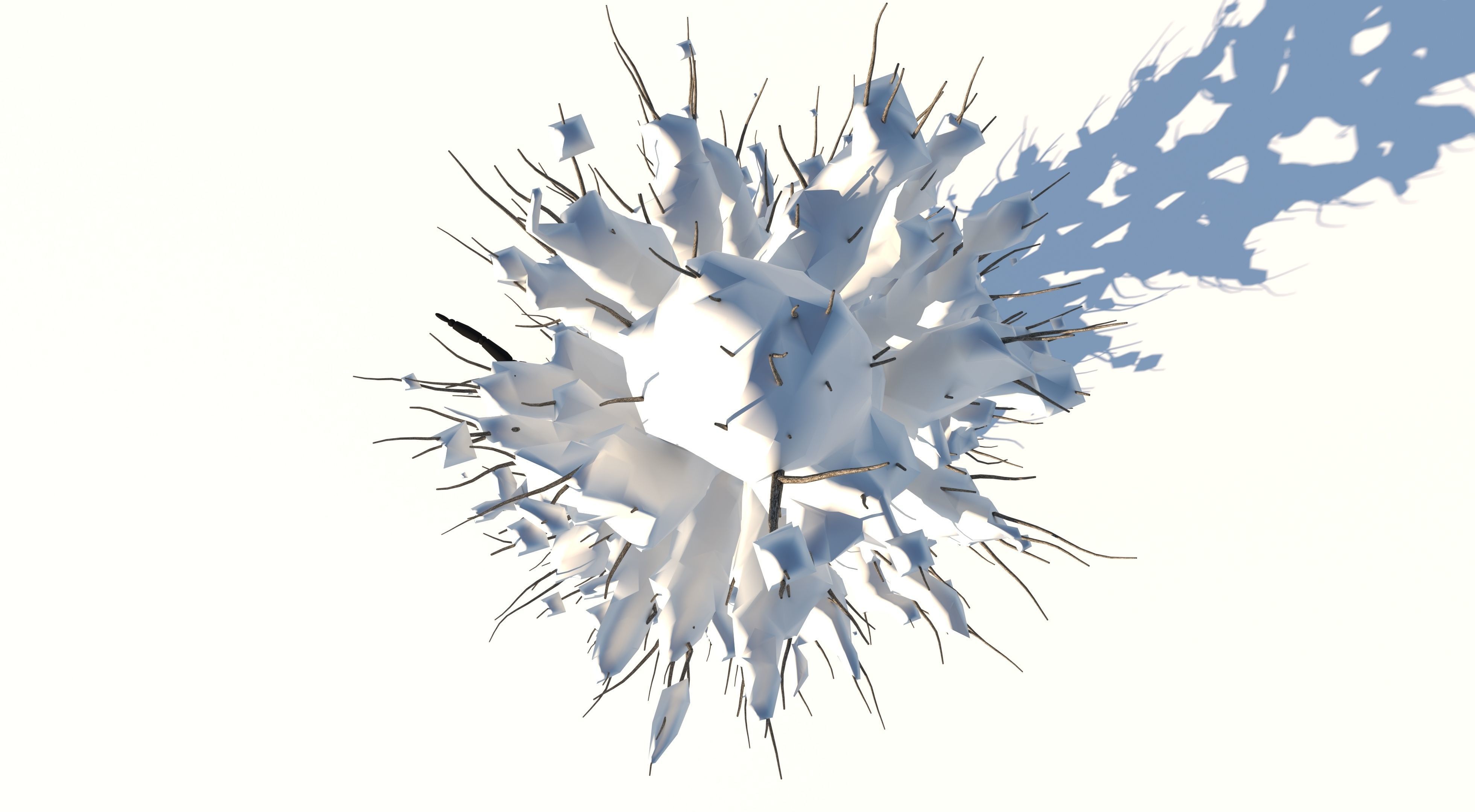 Snow Tuscan Cypress Tree Low-poly 3D model_8