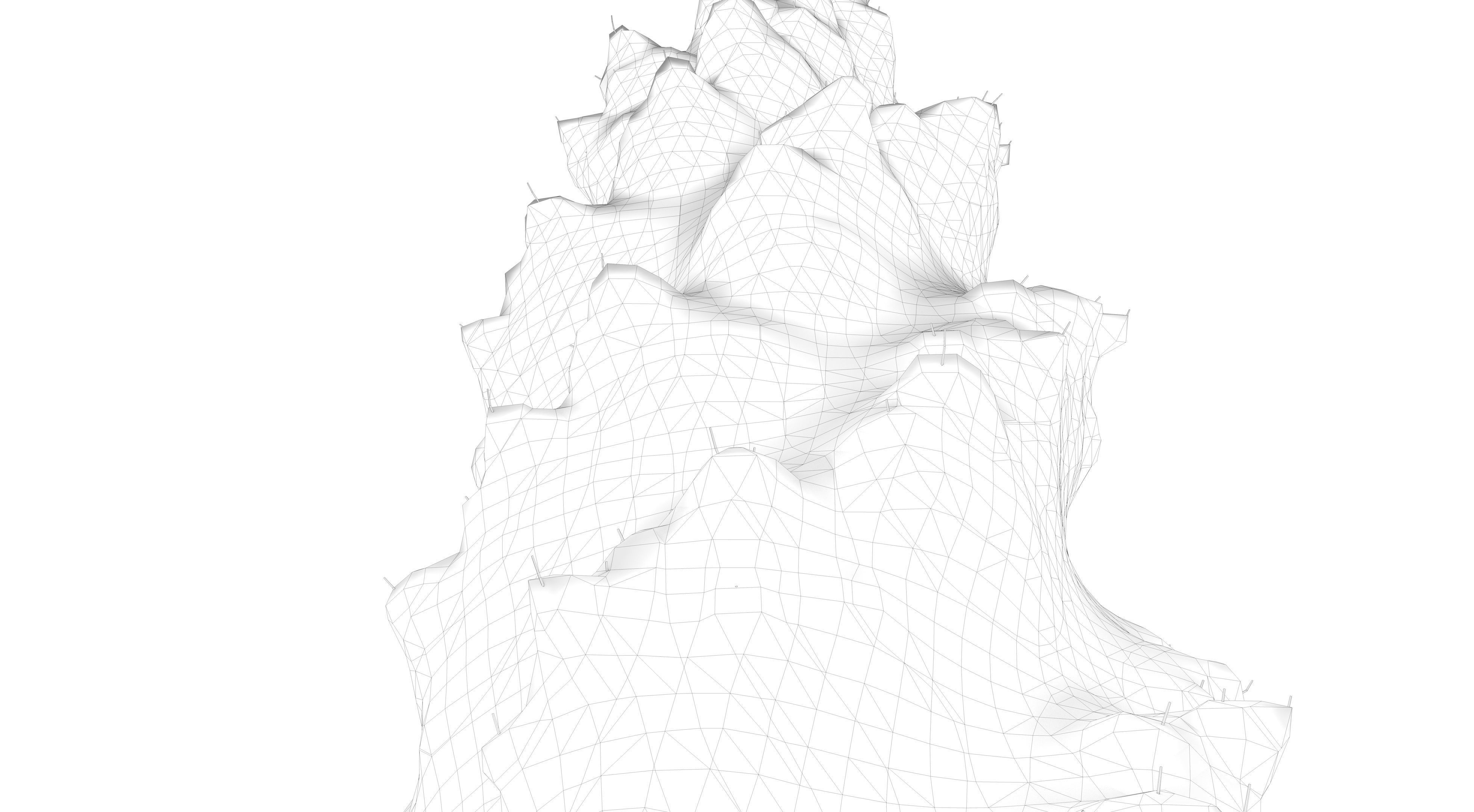 Snow Tuscan Cypress Tree  Low-poly 3D model_13