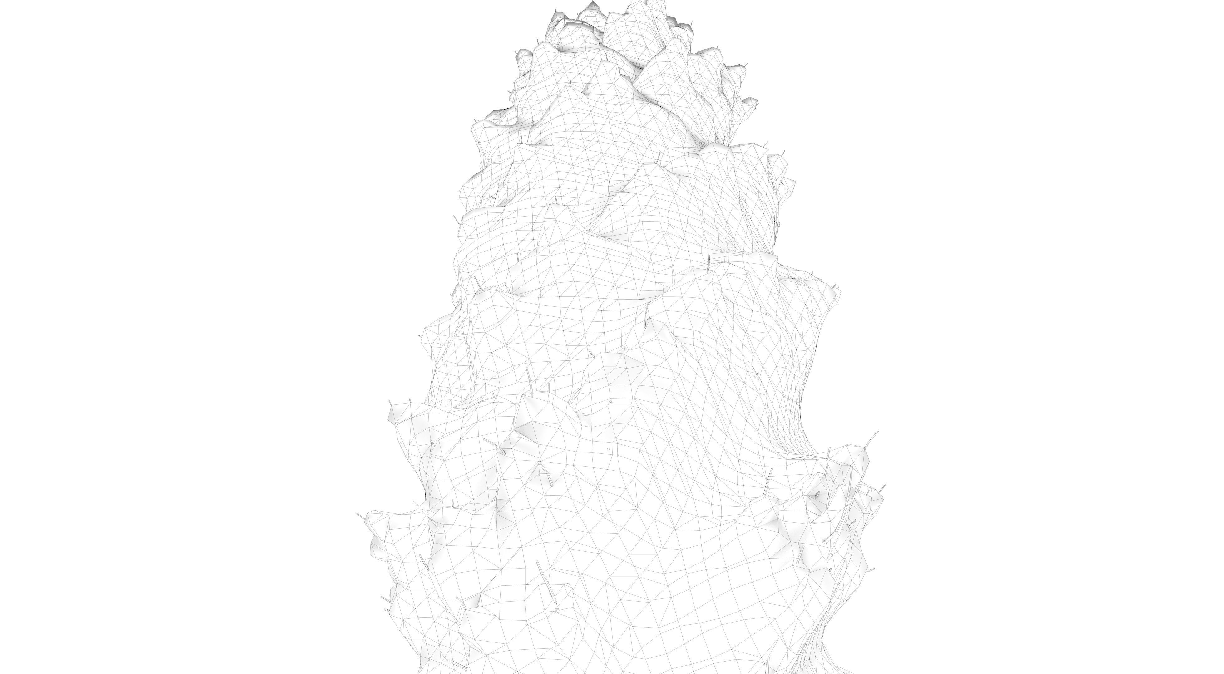 Snow Tuscan Cypress Tree  Low-poly 3D model_14