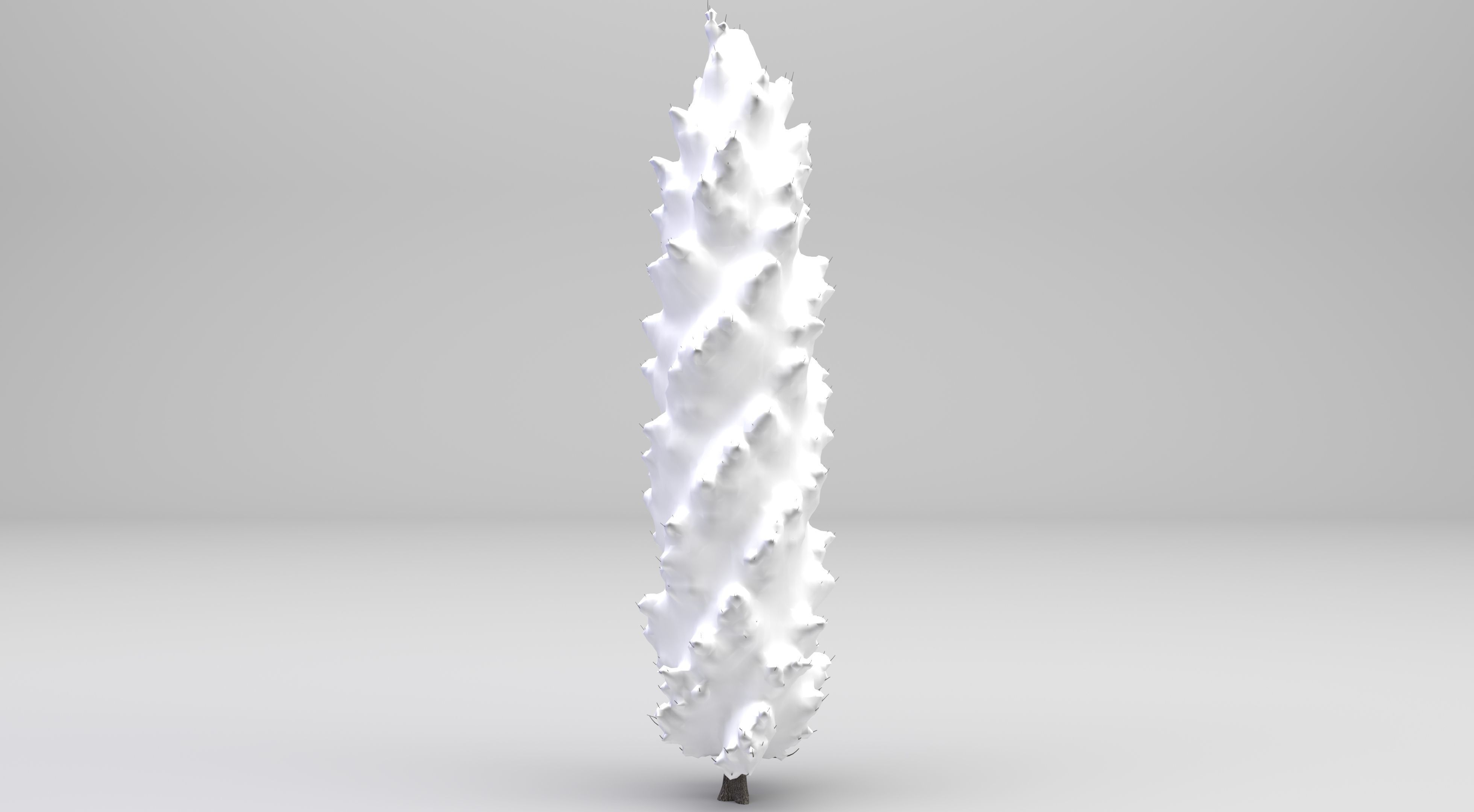 Snow Tuscan Cypress Tree  Low-poly 3D model_1