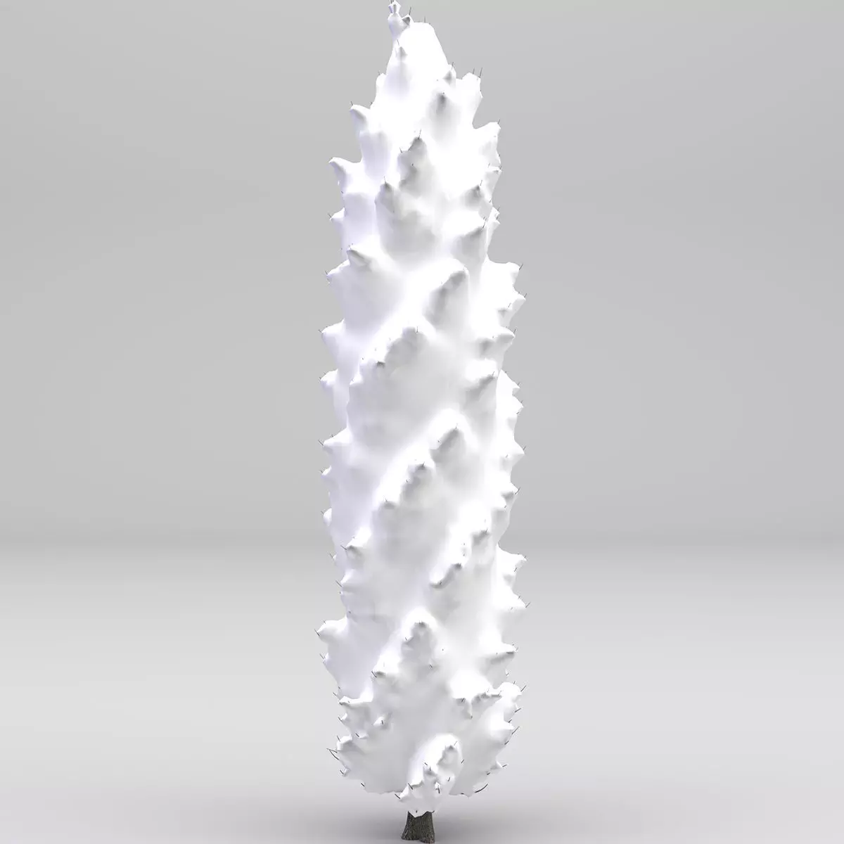 Snow Tuscan Cypress Tree  Low-poly 3D model_0