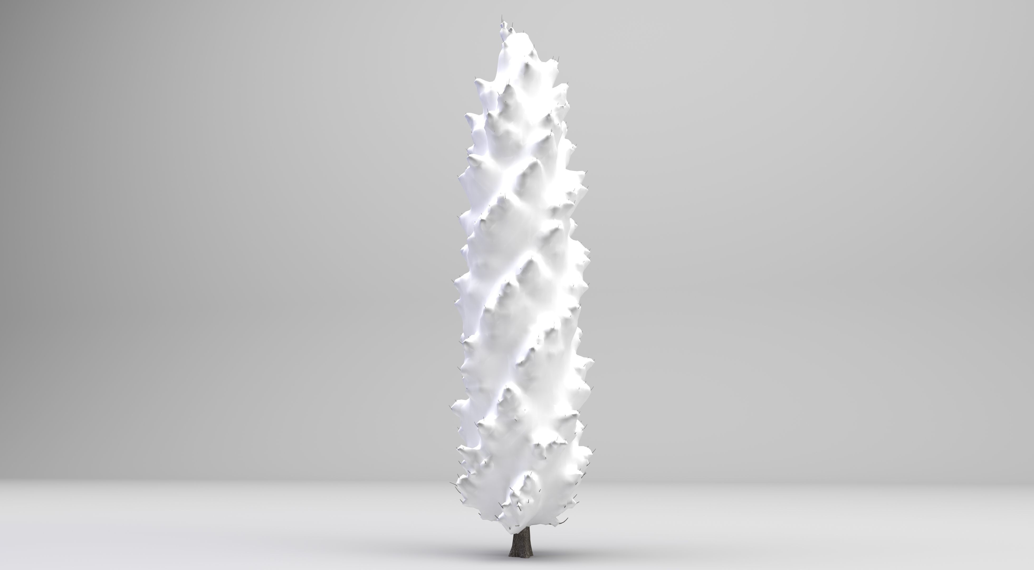 Snow Tuscan Cypress Tree  Low-poly 3D model_4
