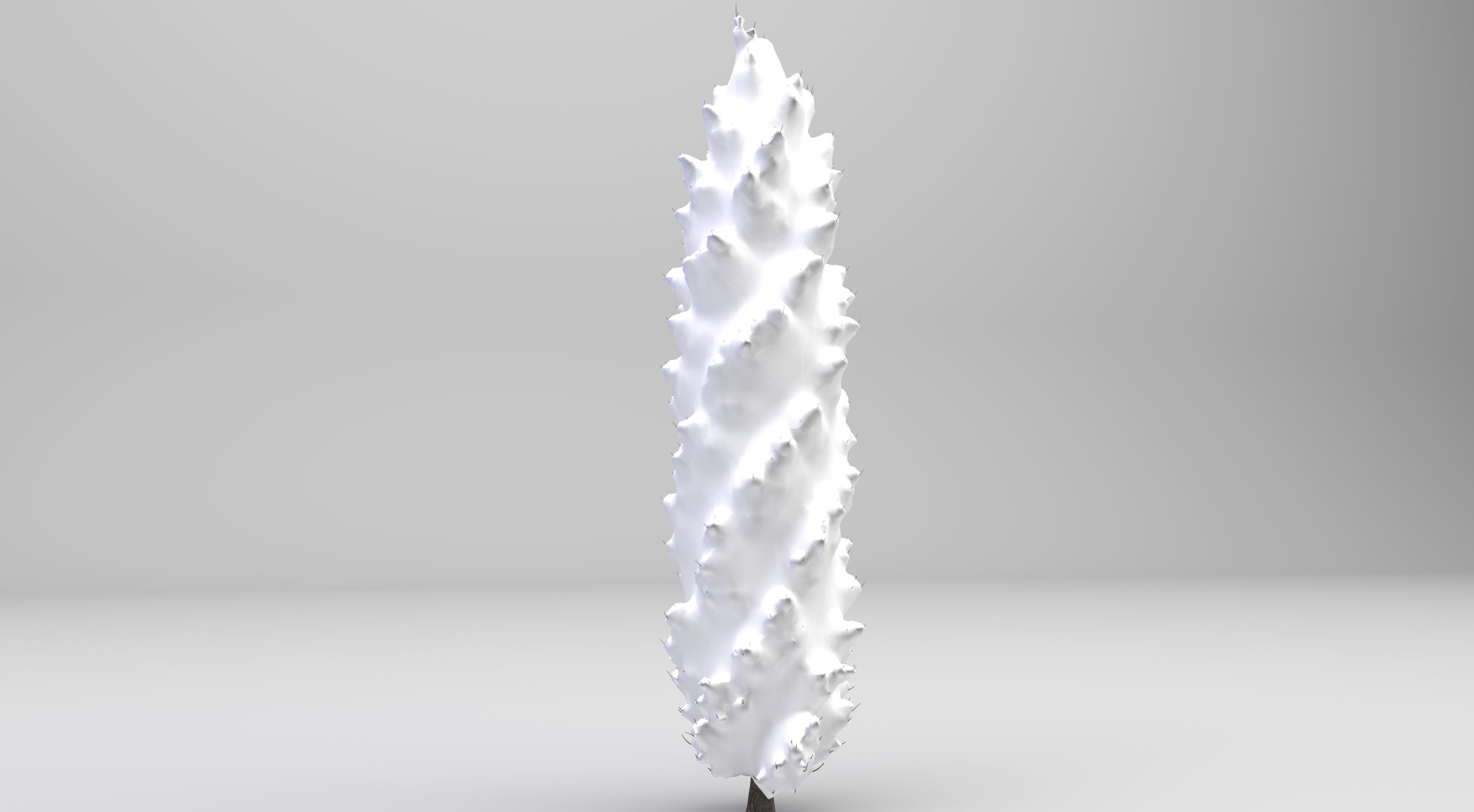 Snow Tuscan Cypress Tree  Low-poly 3D model_2