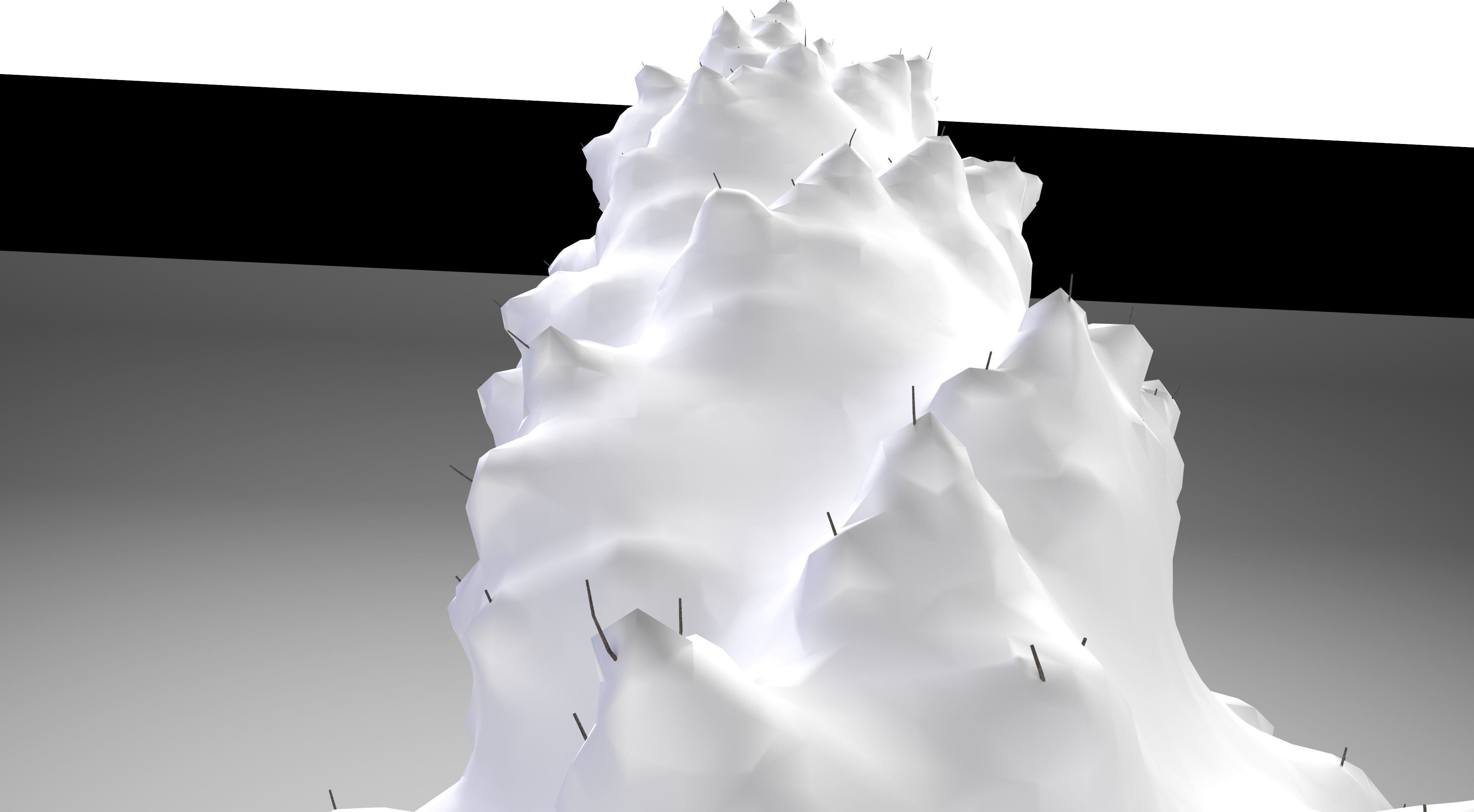 Snow Tuscan Cypress Tree  Low-poly 3D model_5
