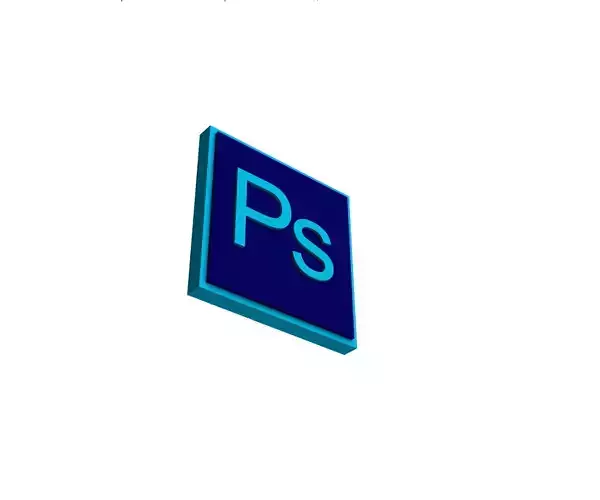 Photoshop logo in 3d