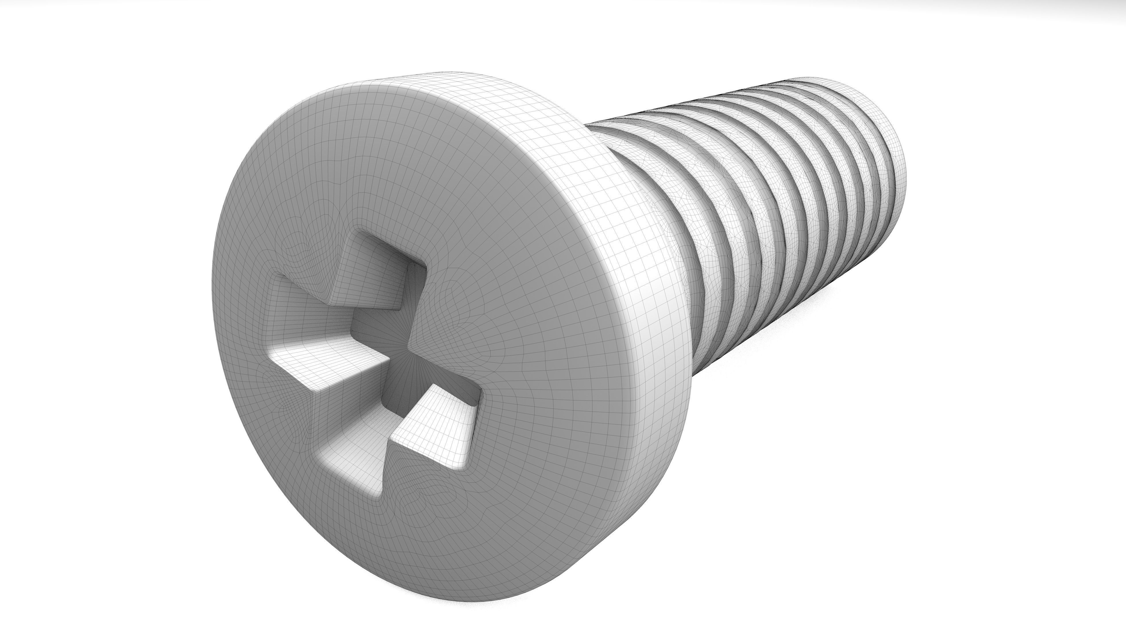 Star Screw Low-poly 3D model_11
