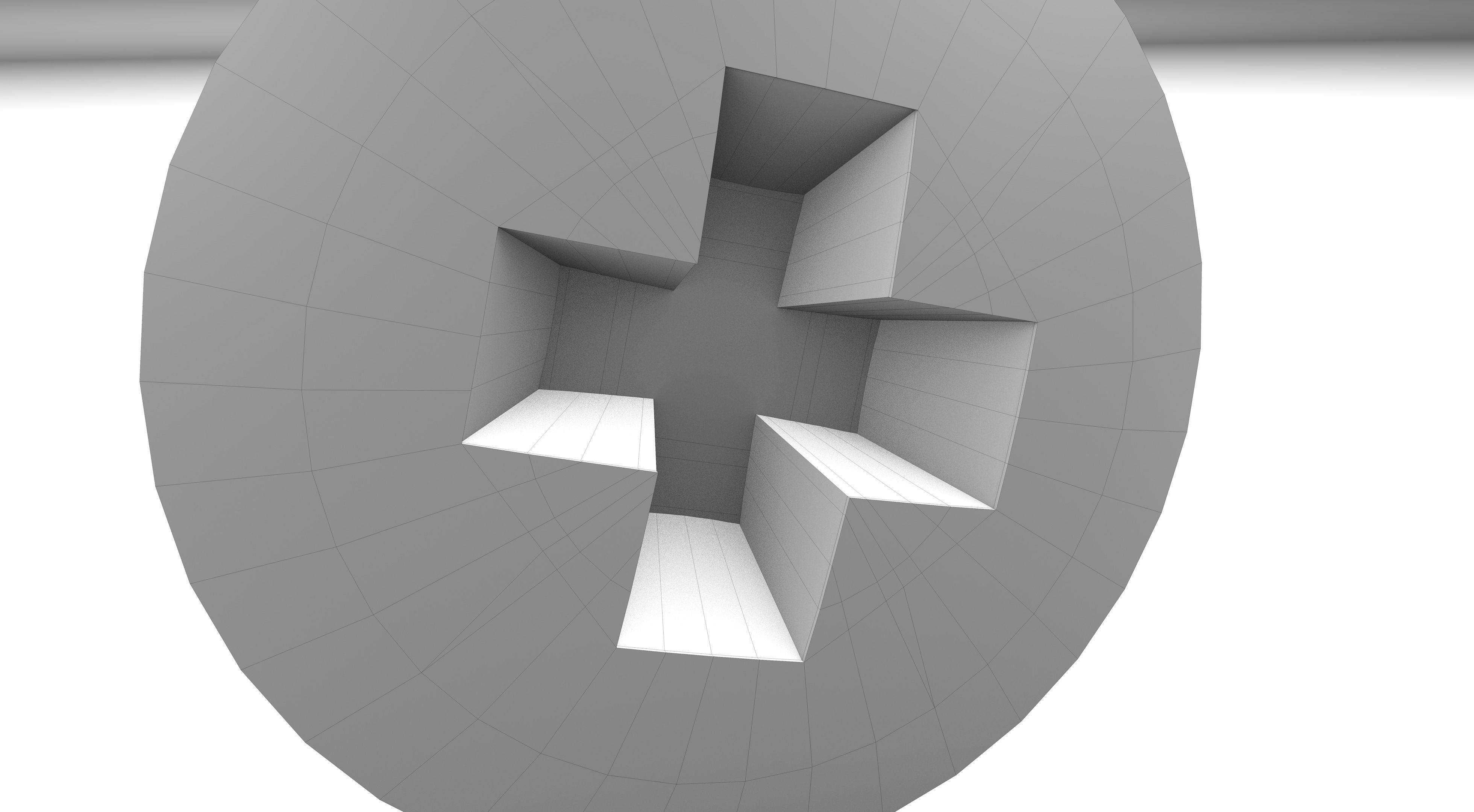 Star Screw Low-poly 3D model_10