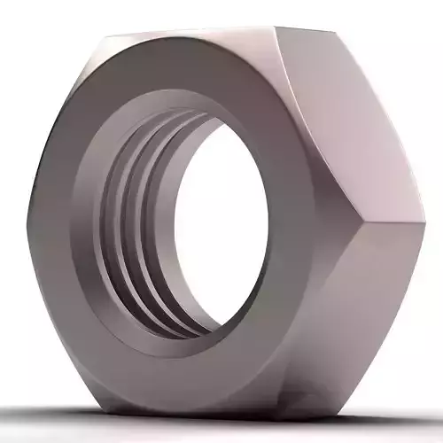 Hex Thin Nut Low-poly 3D model