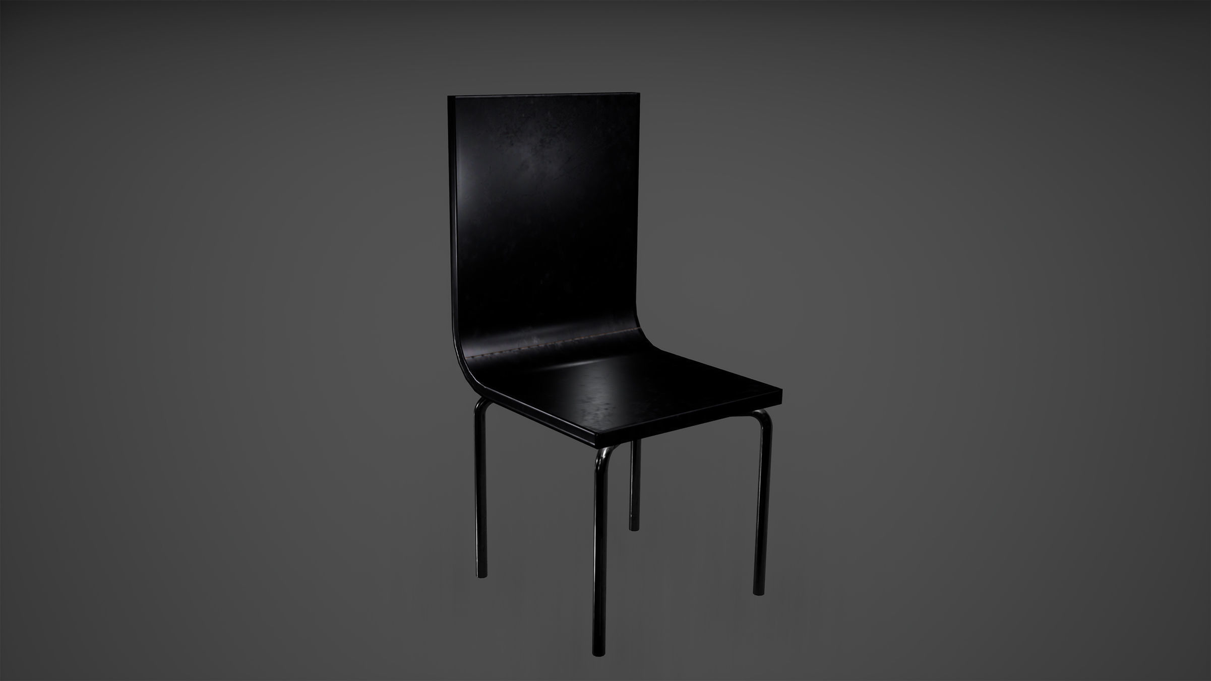 Cafe Chair Table Umbrella Low-poly 3D model_2