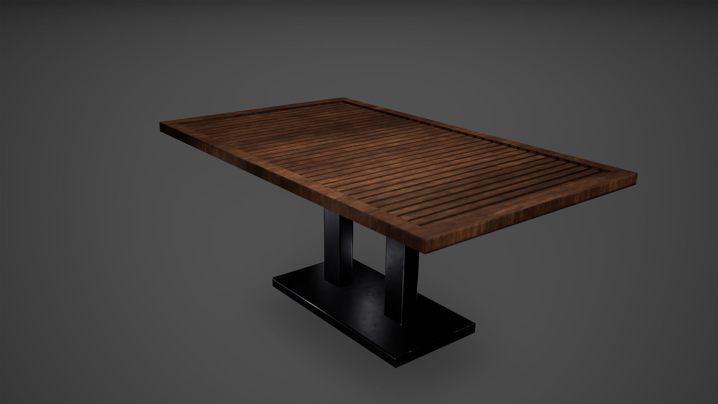 Cafe Chair Table Umbrella Low-poly 3D model_3