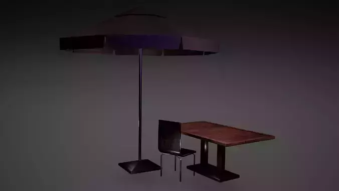 Cafe Chair Table Umbrella