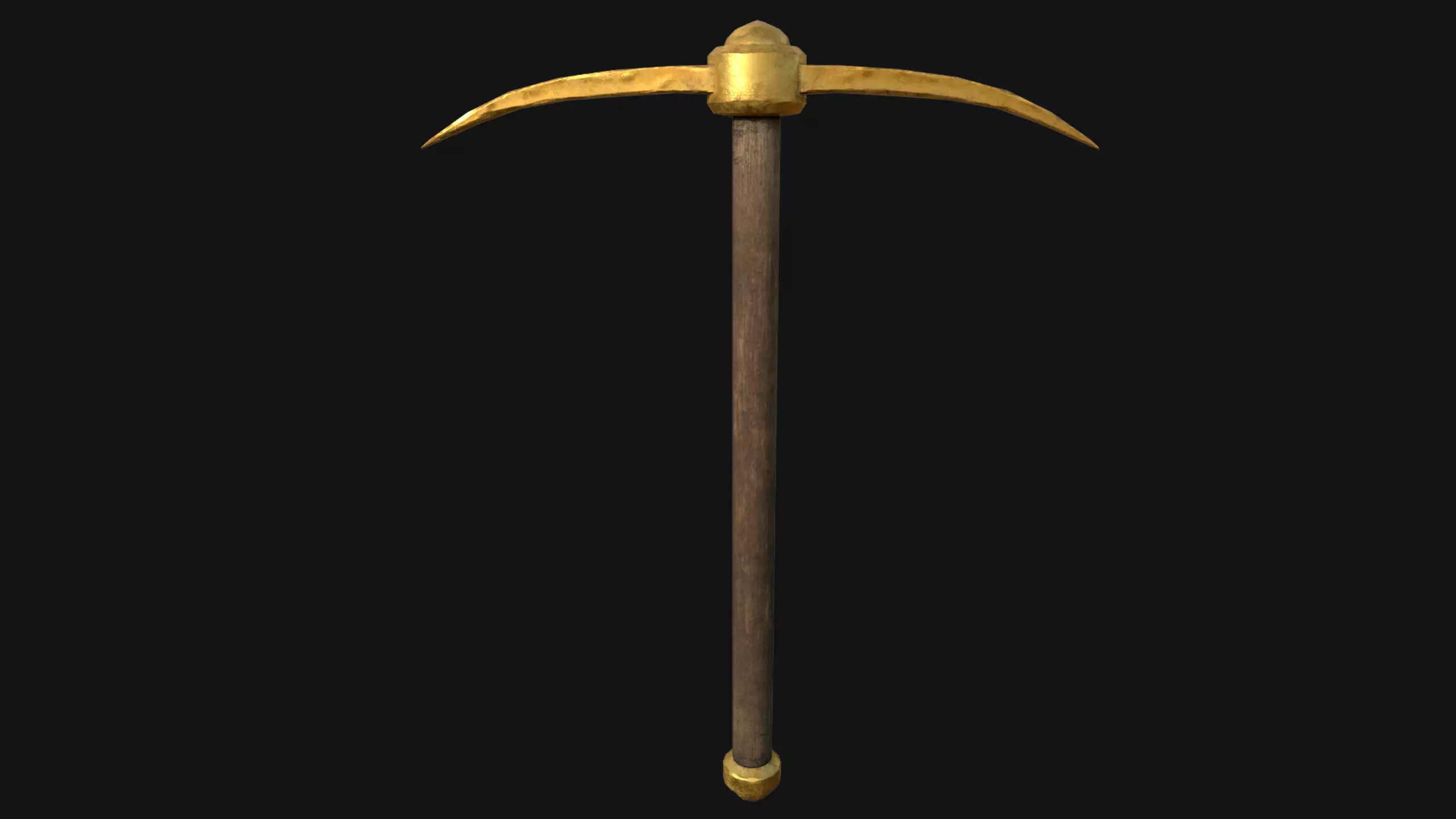 Golden Pickaxe Miners Tool Low-poly 3D model