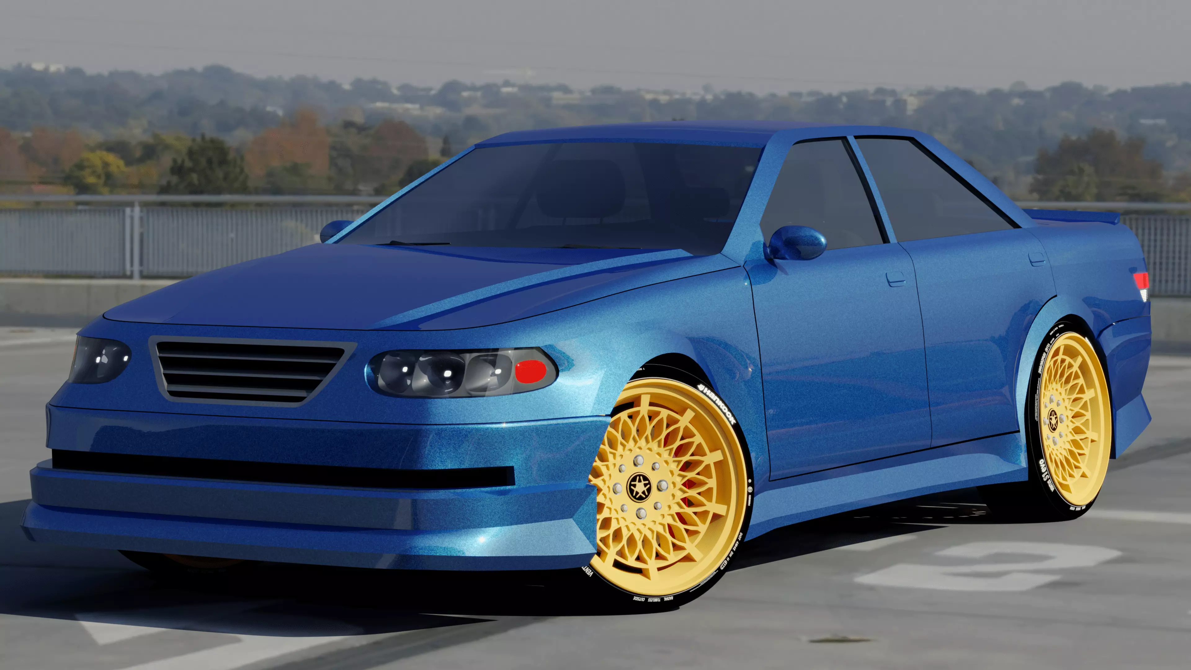Toyota mark 2 Low-poly 3D model