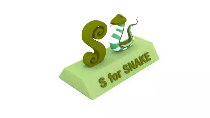 S for Snake 3D print model
