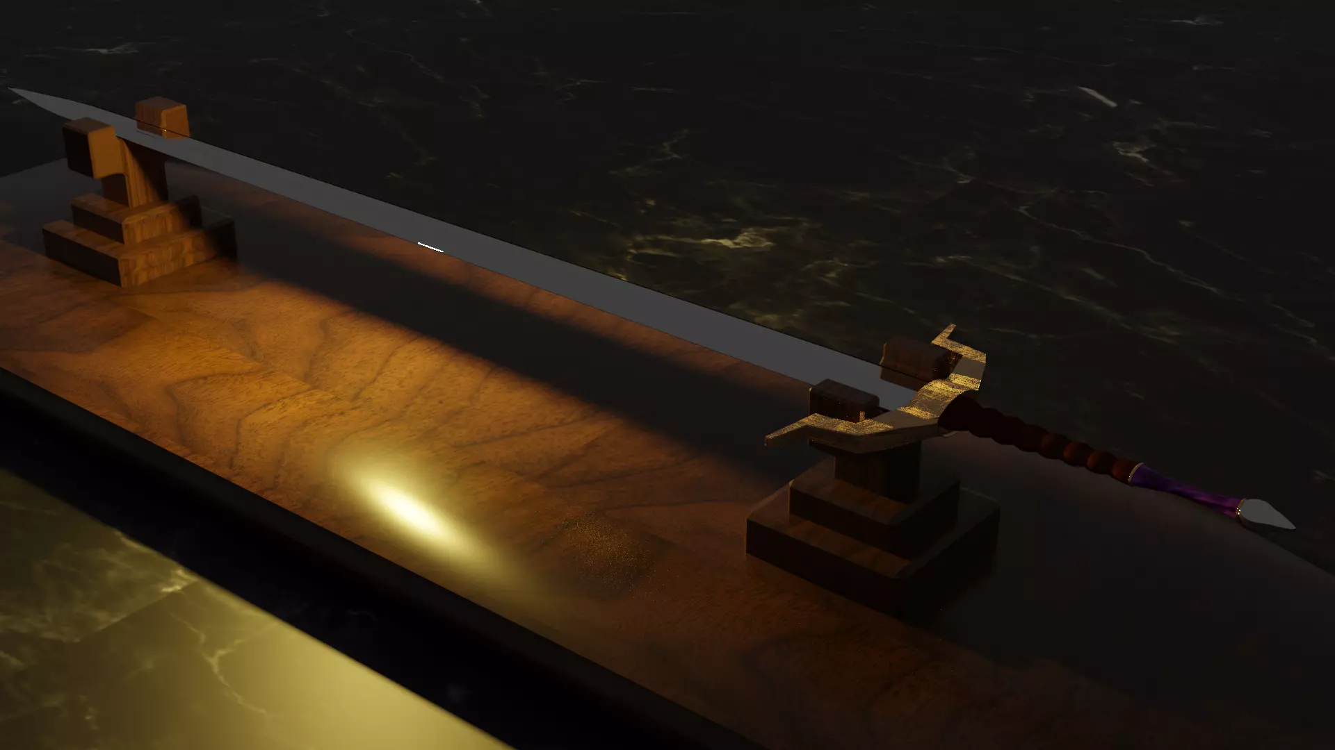 Sword on table Free 3D model