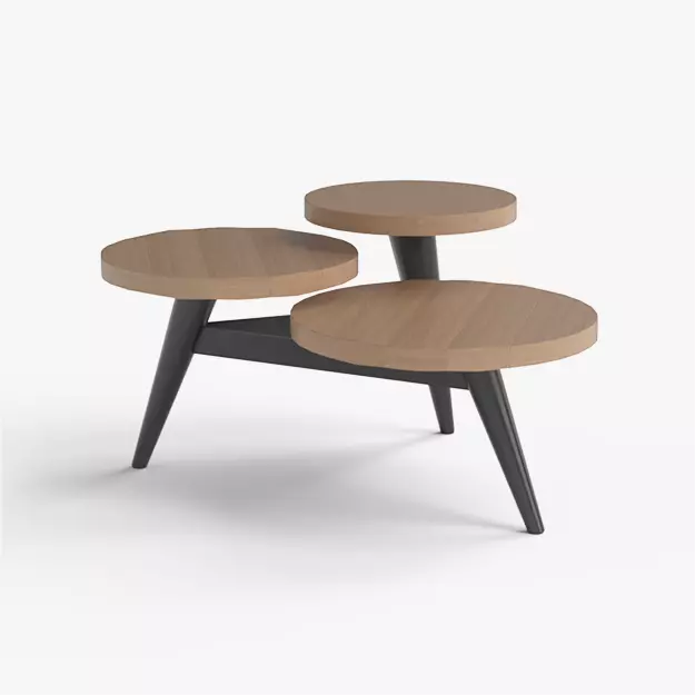 Multilevel Coffee Table pine wood Low-poly 3D model