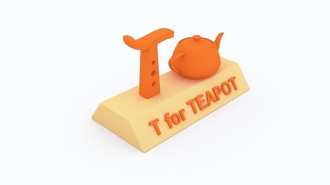 T for Teapot 3D print model