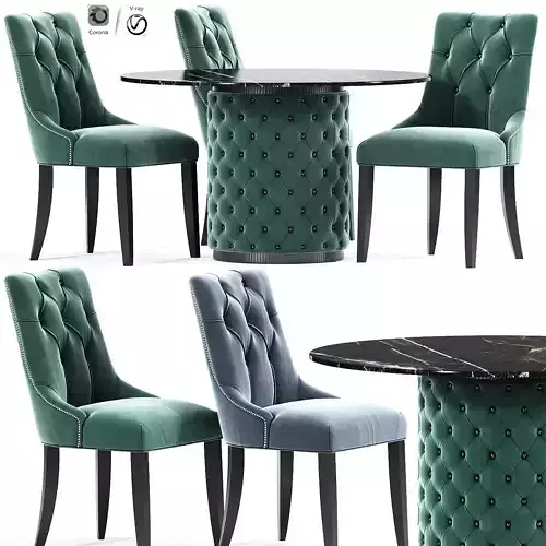 Chesterfield Dining Table Chair Set
