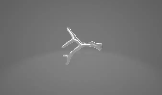 Horns silver antler ring