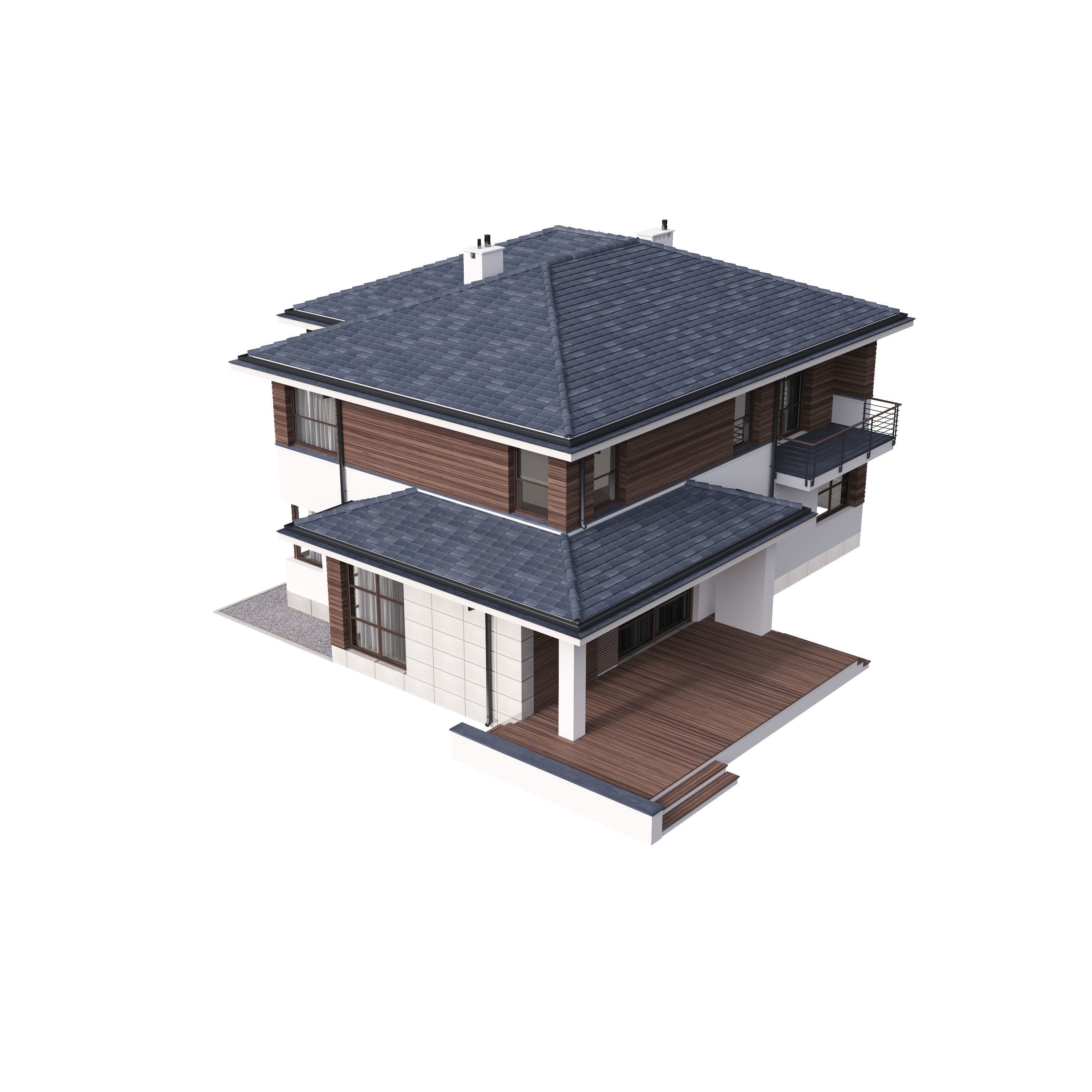 Villa 02 House Cottage 3D model_8