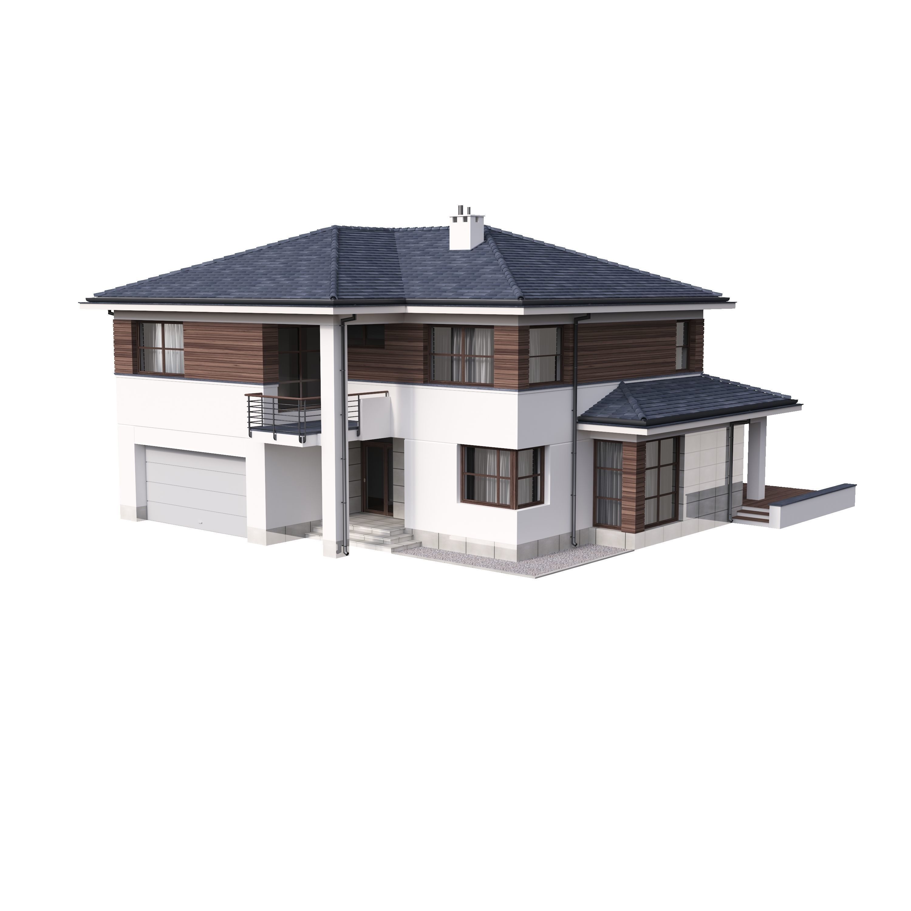 Villa 02 House Cottage 3D model_3