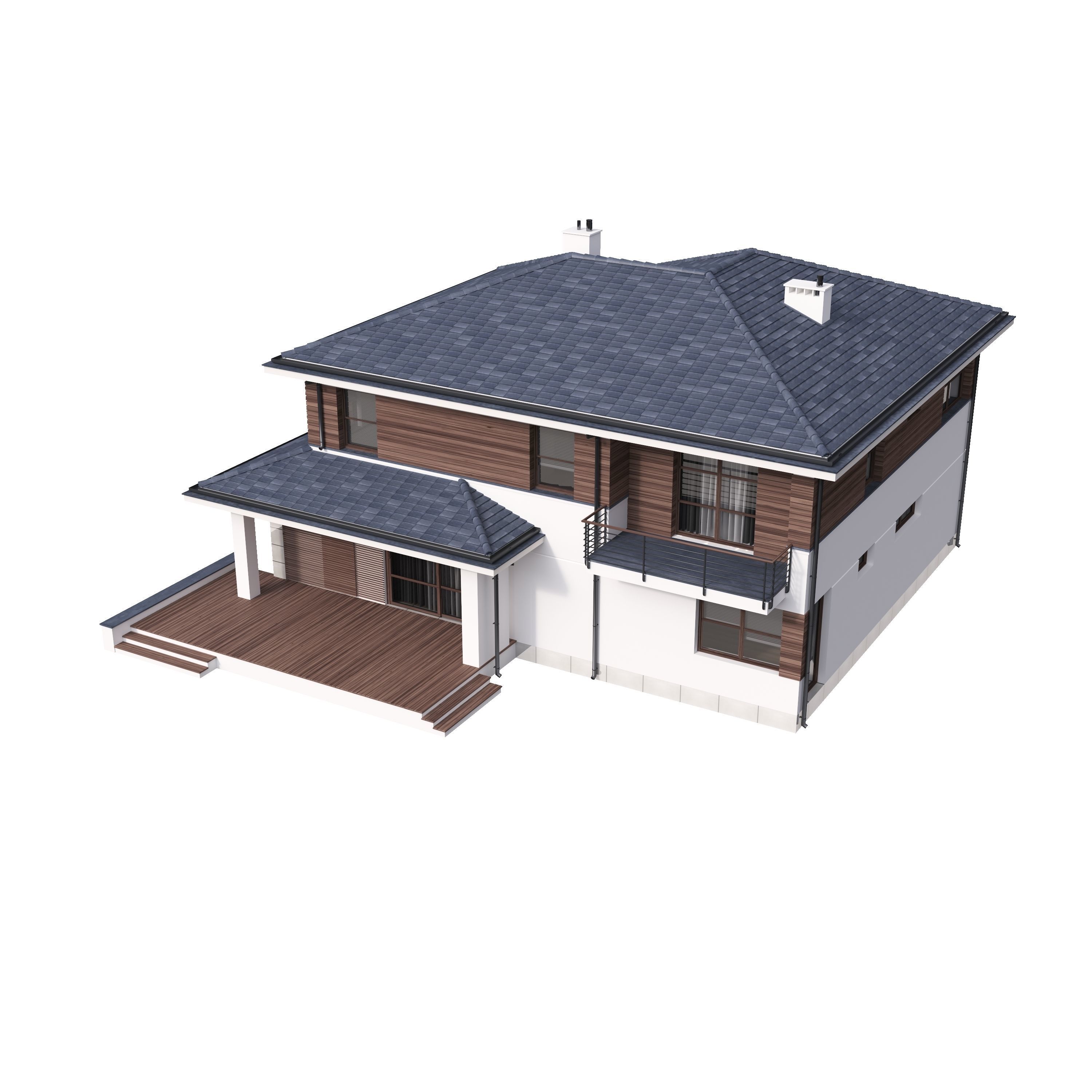 Villa 02 House Cottage 3D model_15