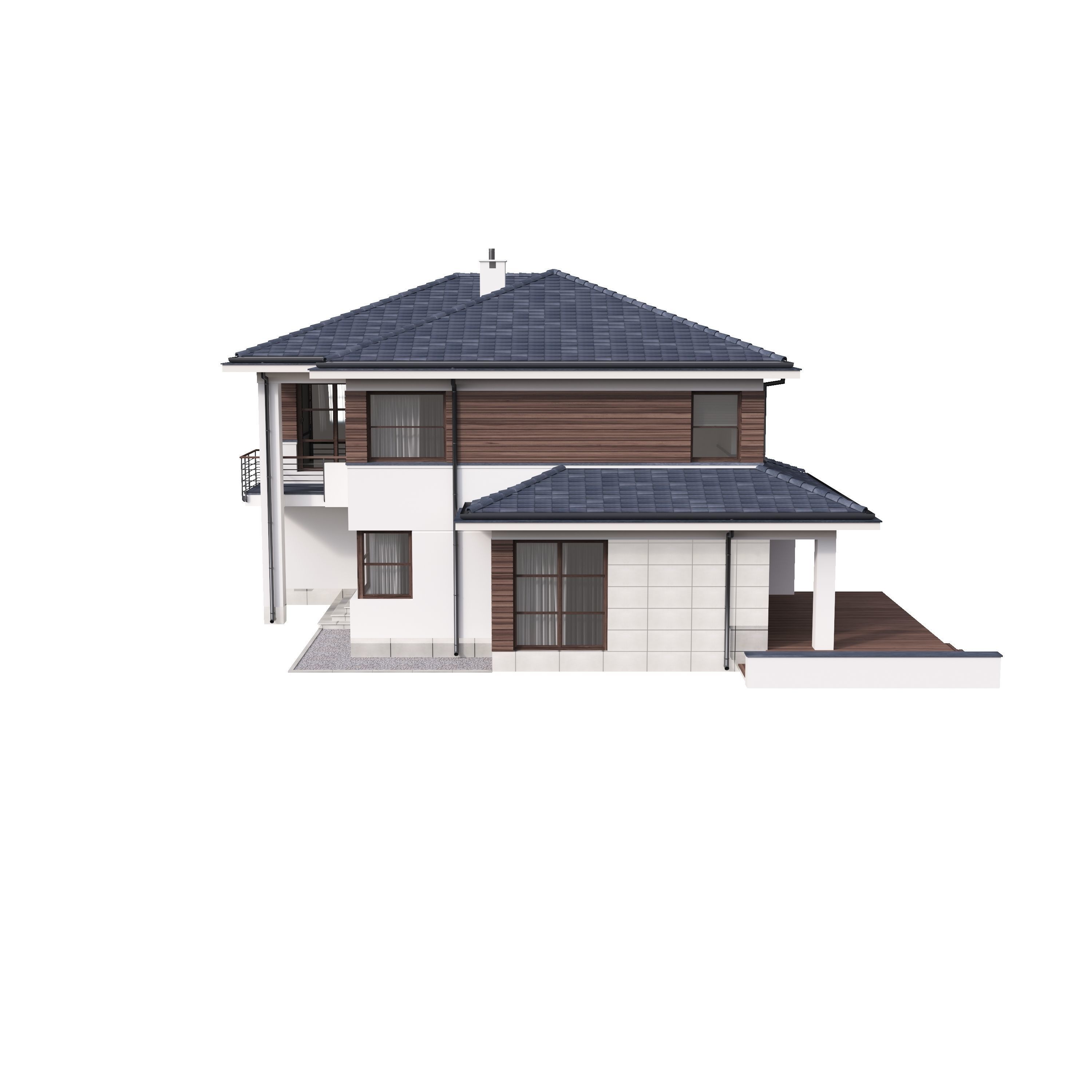 Villa 02 House Cottage 3D model_7