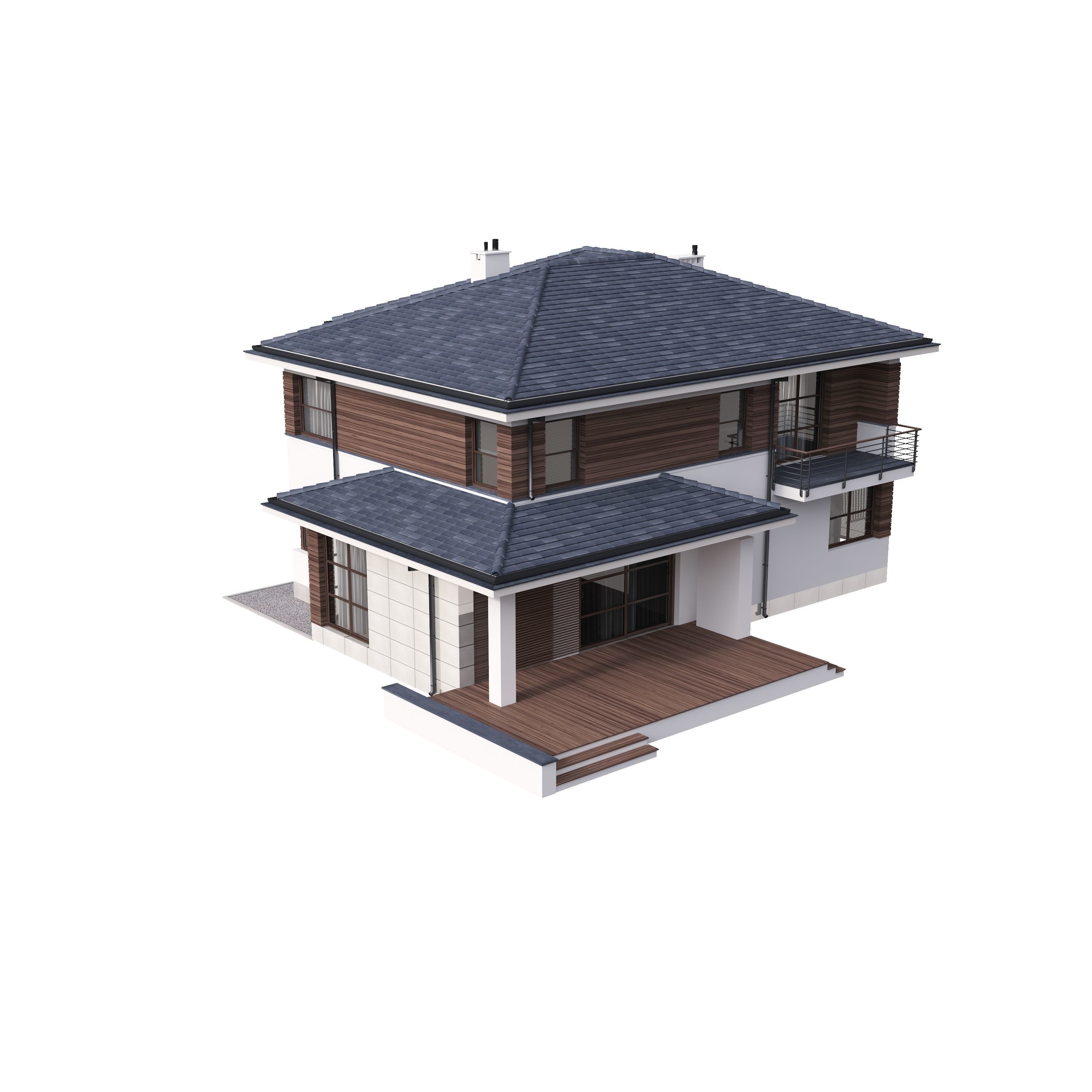 Villa 02 House Cottage 3D model_9