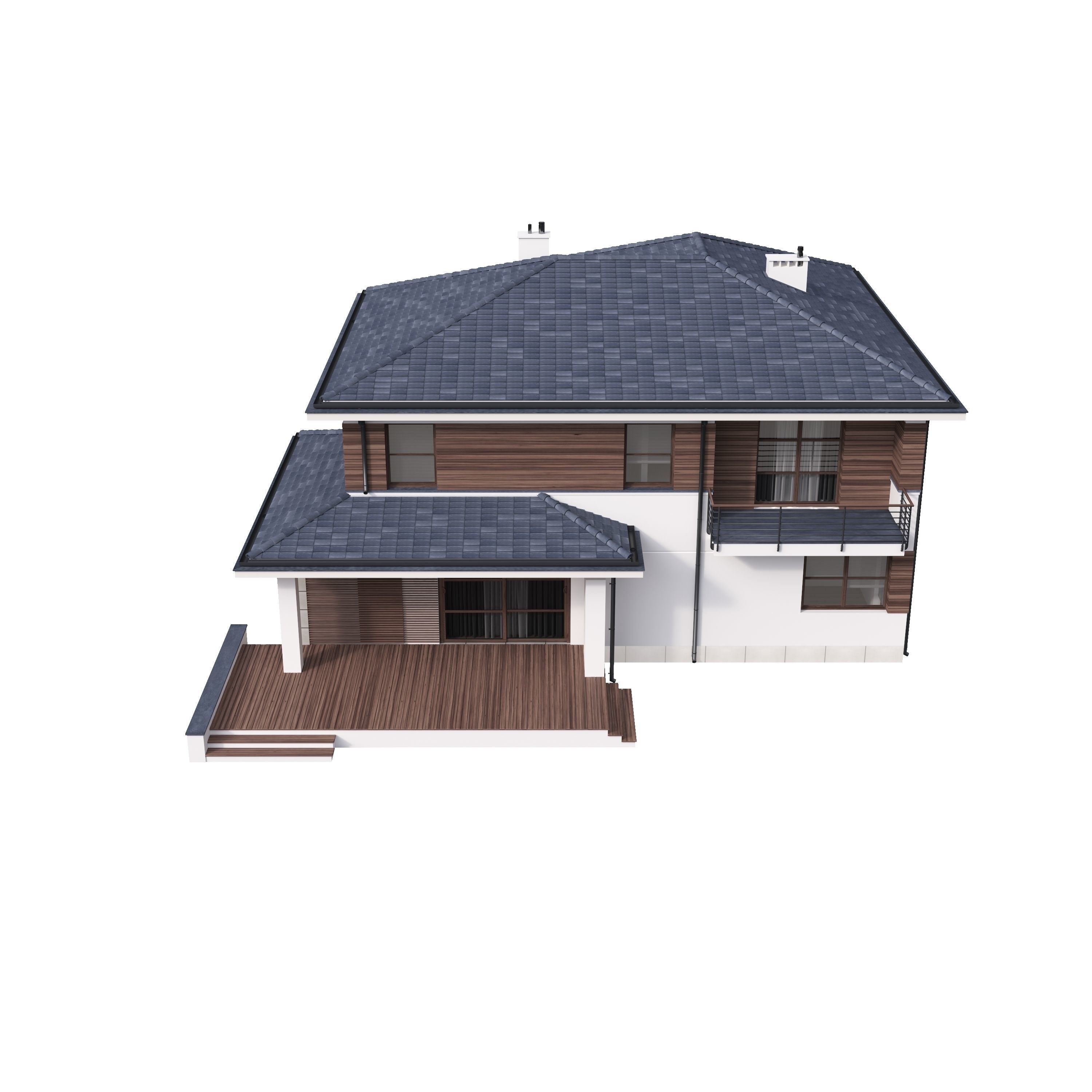 Villa 02 House Cottage 3D model_12