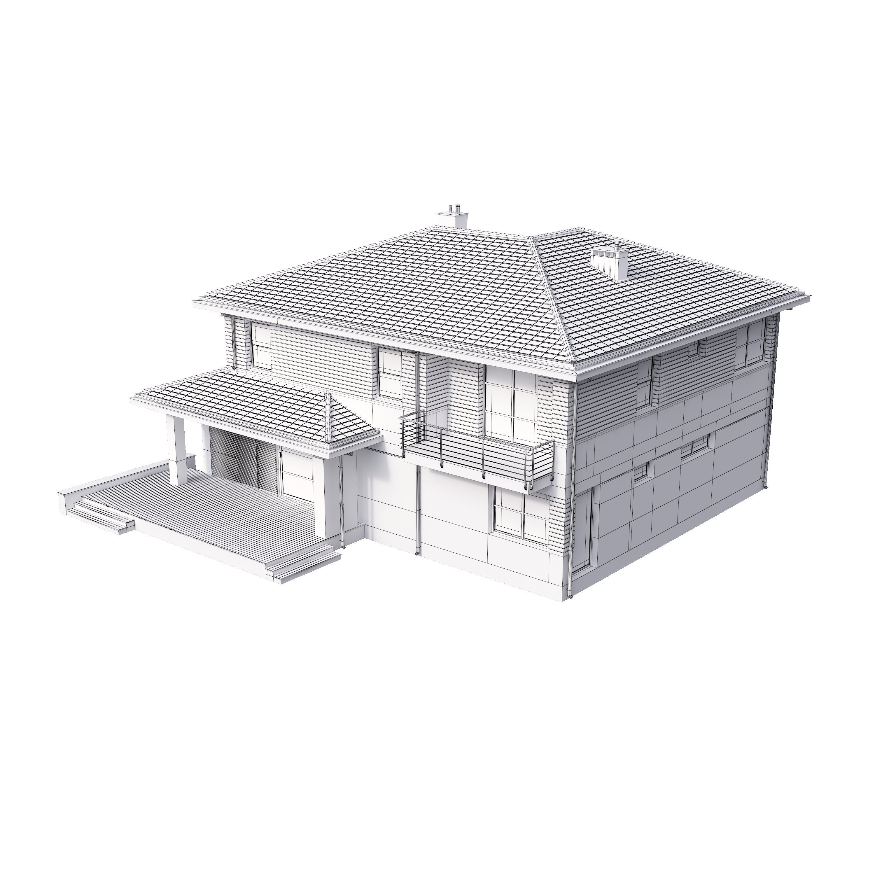 Villa 02 House Cottage 3D model_21