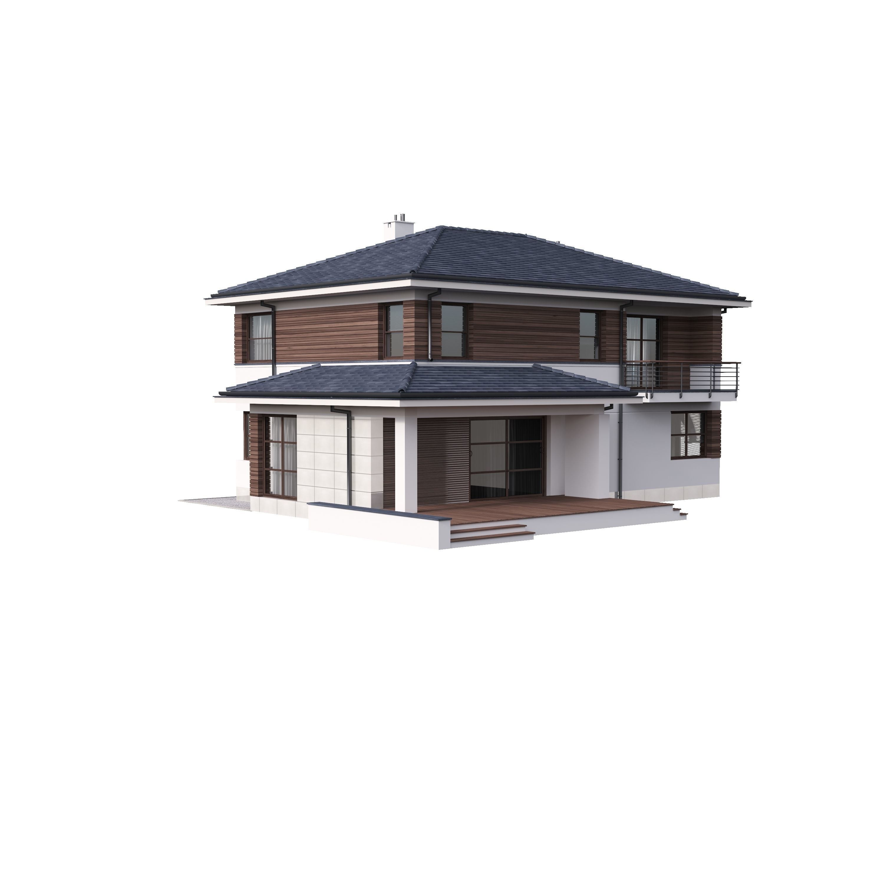 Villa 02 House Cottage 3D model_11