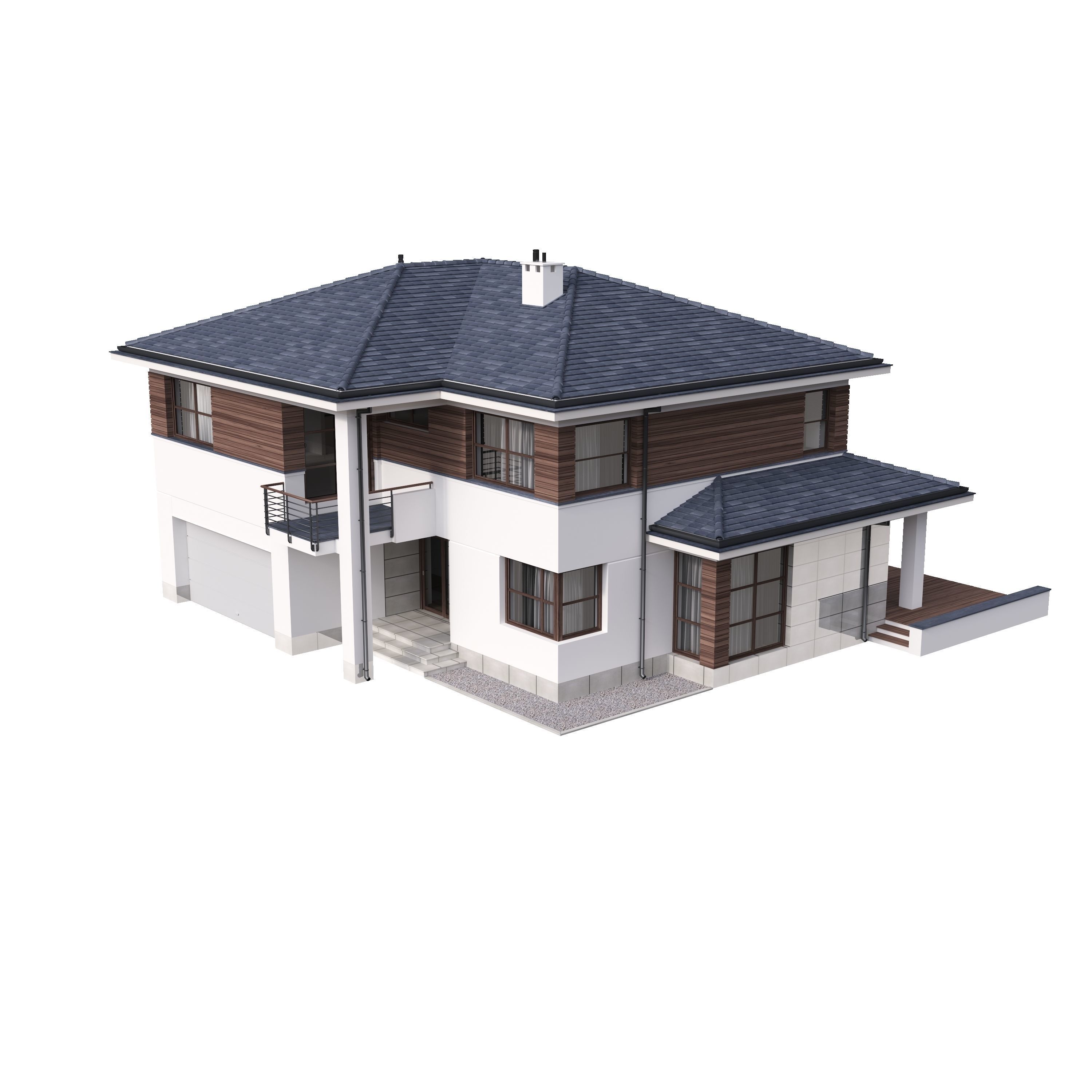 Villa 02 House Cottage 3D model_4