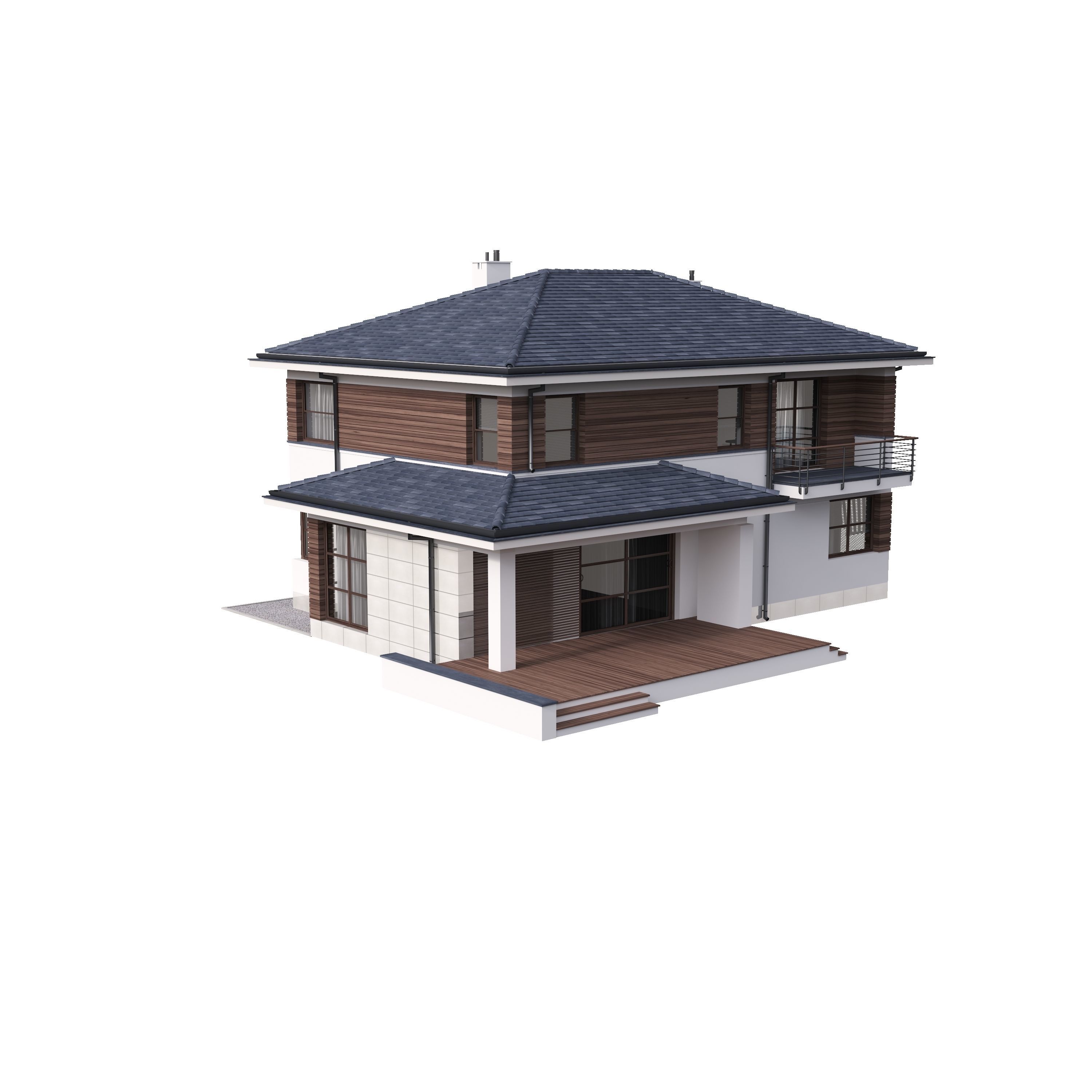 Villa 02 House Cottage 3D model_10