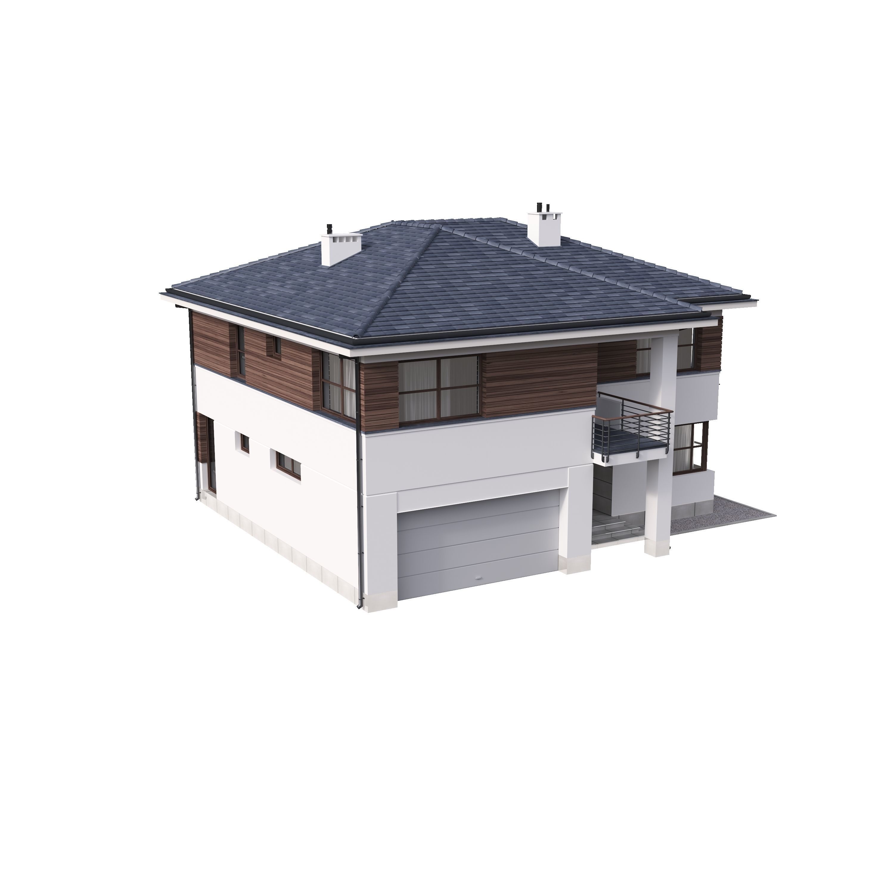 Villa 02 House Cottage 3D model_2