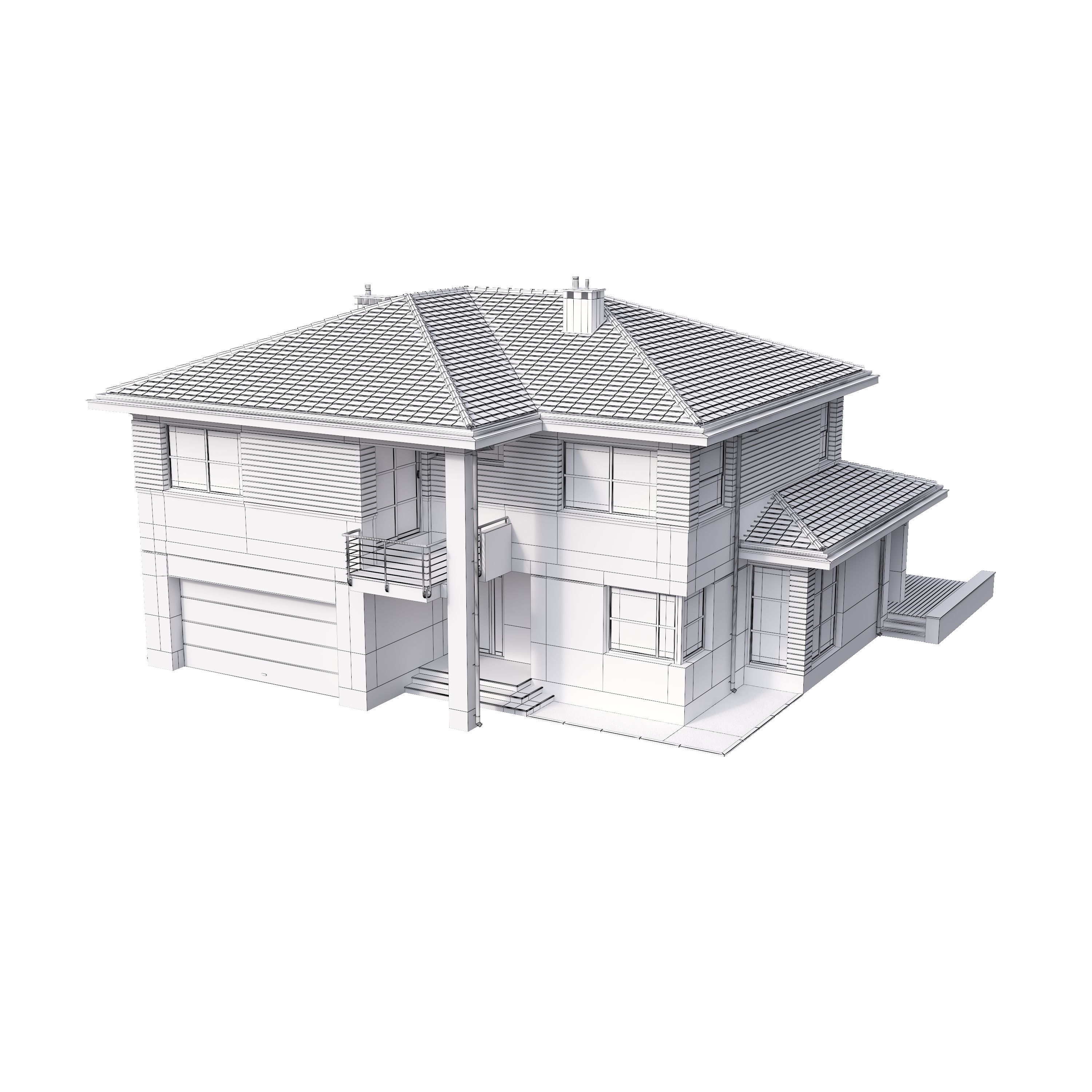 Villa 02 House Cottage 3D model_22