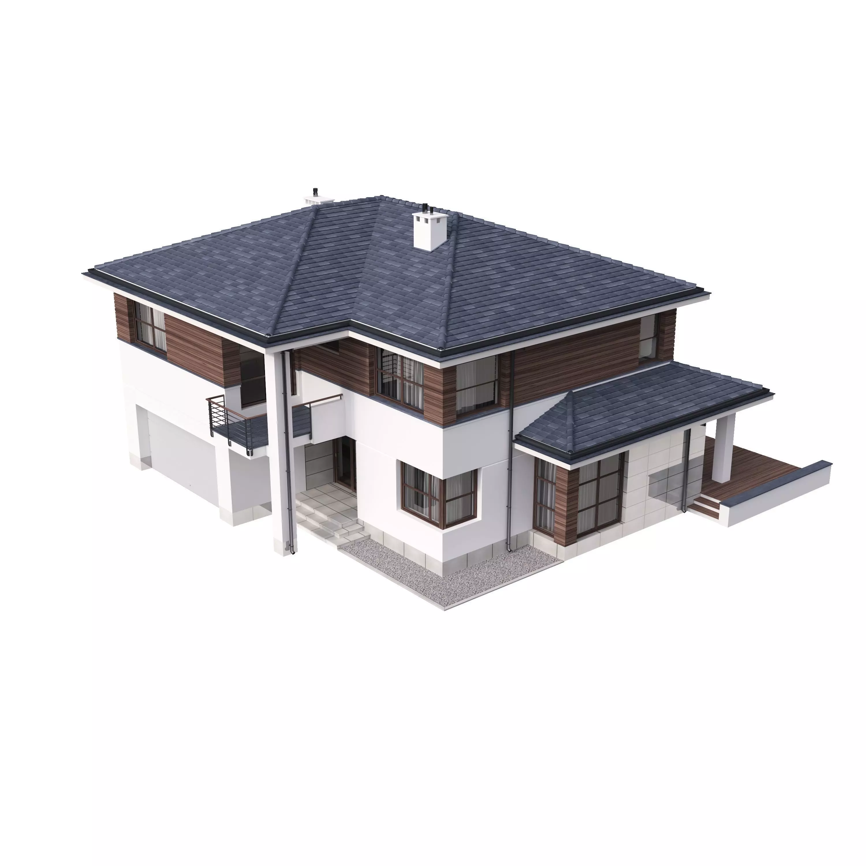 Villa 02 House Cottage 3D model_0