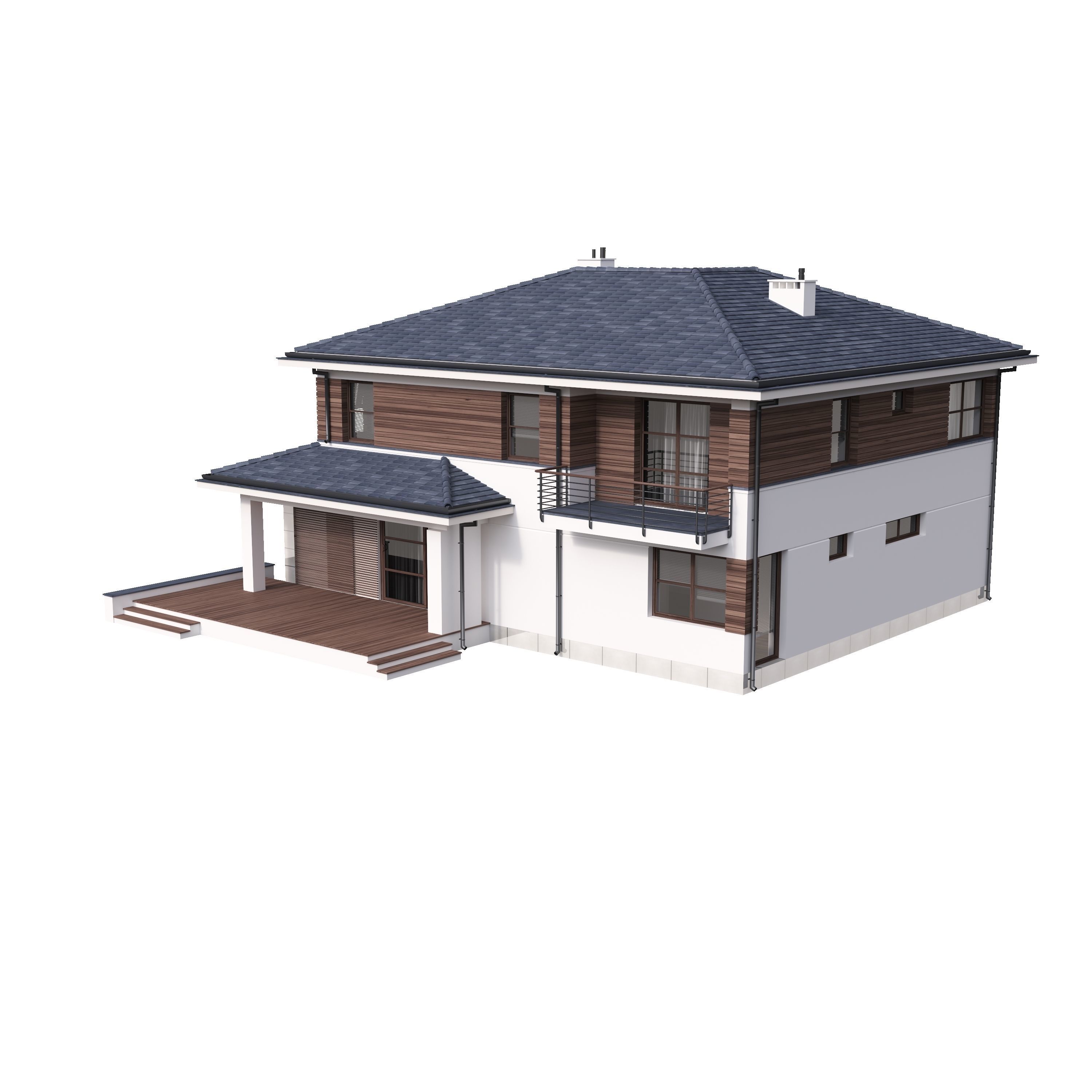 Villa 02 House Cottage 3D model_17