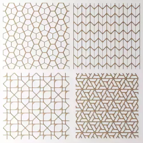 Set panel lattice grille 3D 48