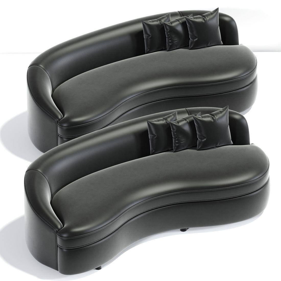 Boomerang Curved Sofa 3D model_3