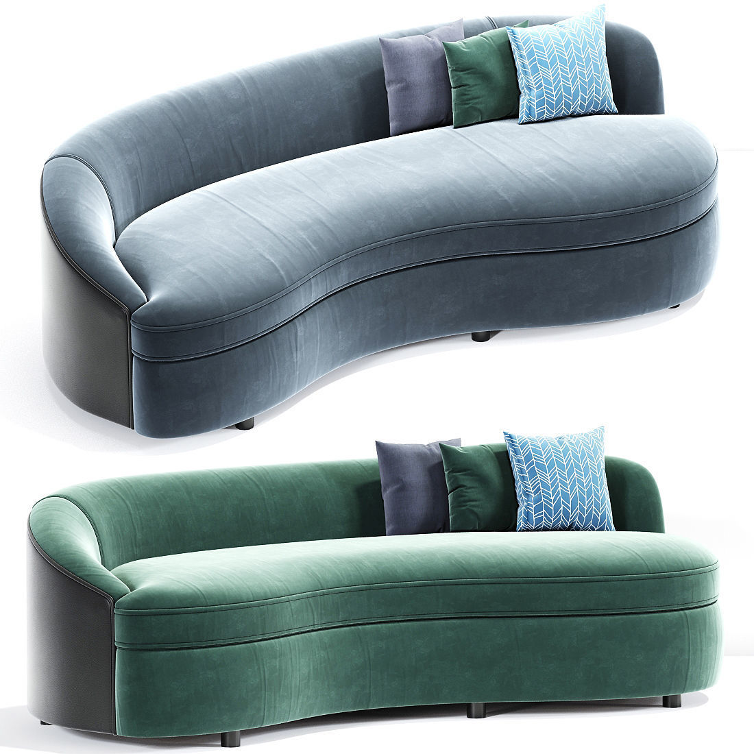 Boomerang Curved Sofa 3D model_1