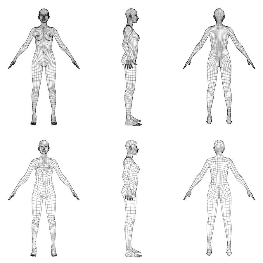 Imogen - Female Character Base Mesh Version 1 - Updated Low-poly 3D model_23