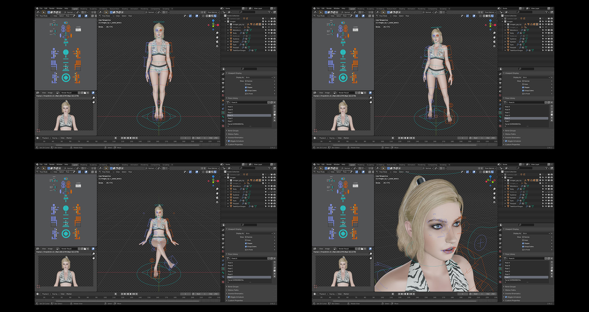Imogen - Female Character Base Mesh Version 1 - Updated Low-poly 3D model_13