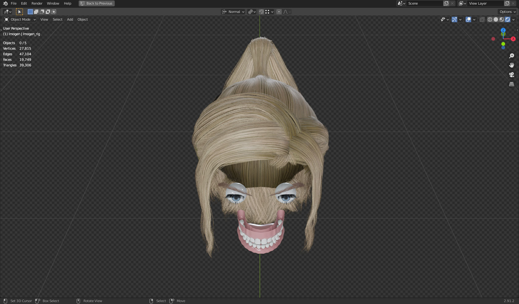 Imogen - Female Character Base Mesh Version 1 - Updated Low-poly 3D model_15