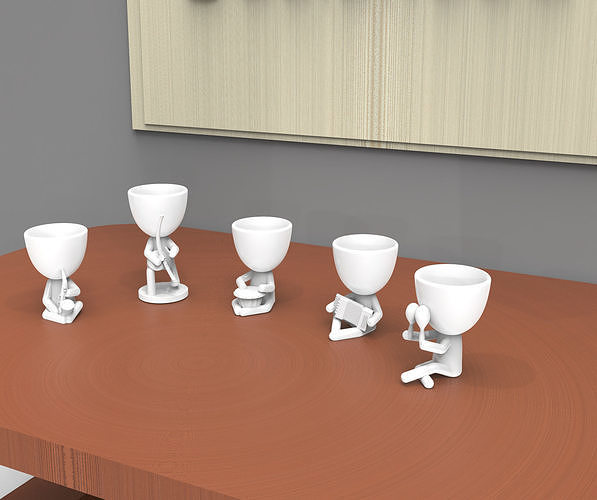 SET OF 5 VASES FOR PLANT MUSICAL - ROBERT PLANT 3D print model