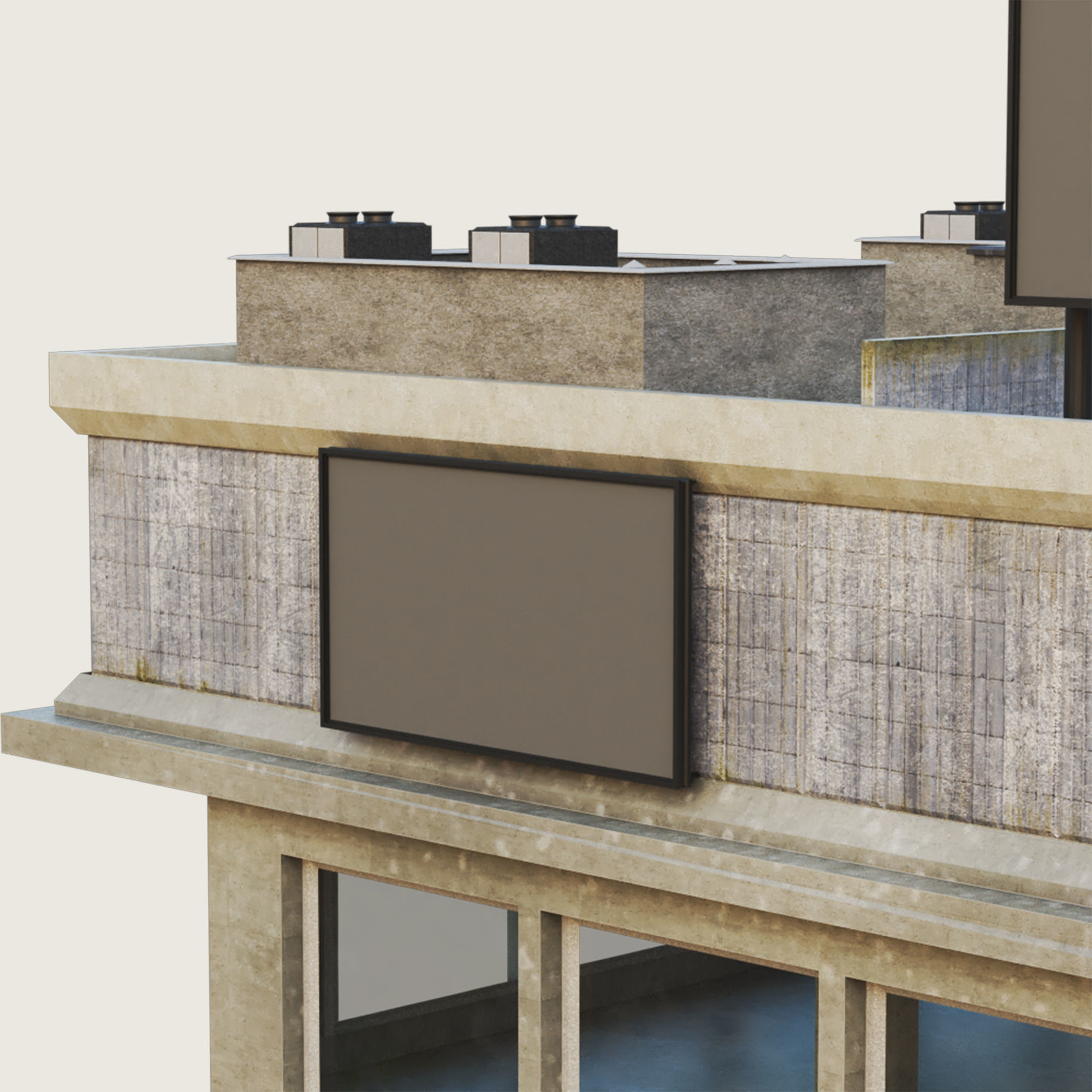 Building Skyscraper City Town Downtown Office Space Work Street Low-poly 3D model_6