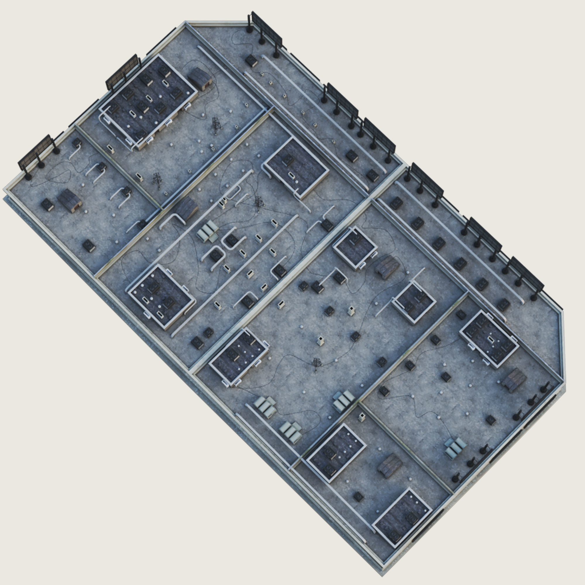 Building Skyscraper City Town Downtown Office Space Work Street Low-poly 3D model_3