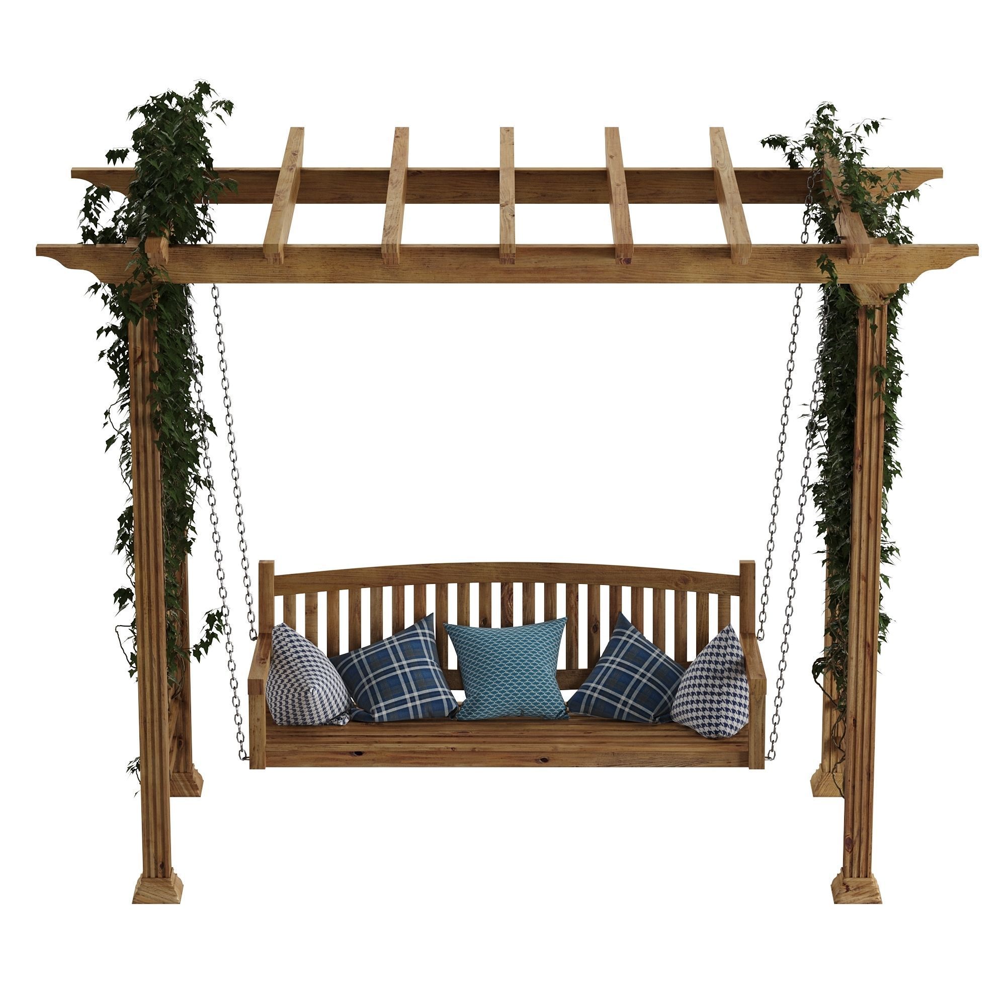 Garden swing pergola 3D model_20