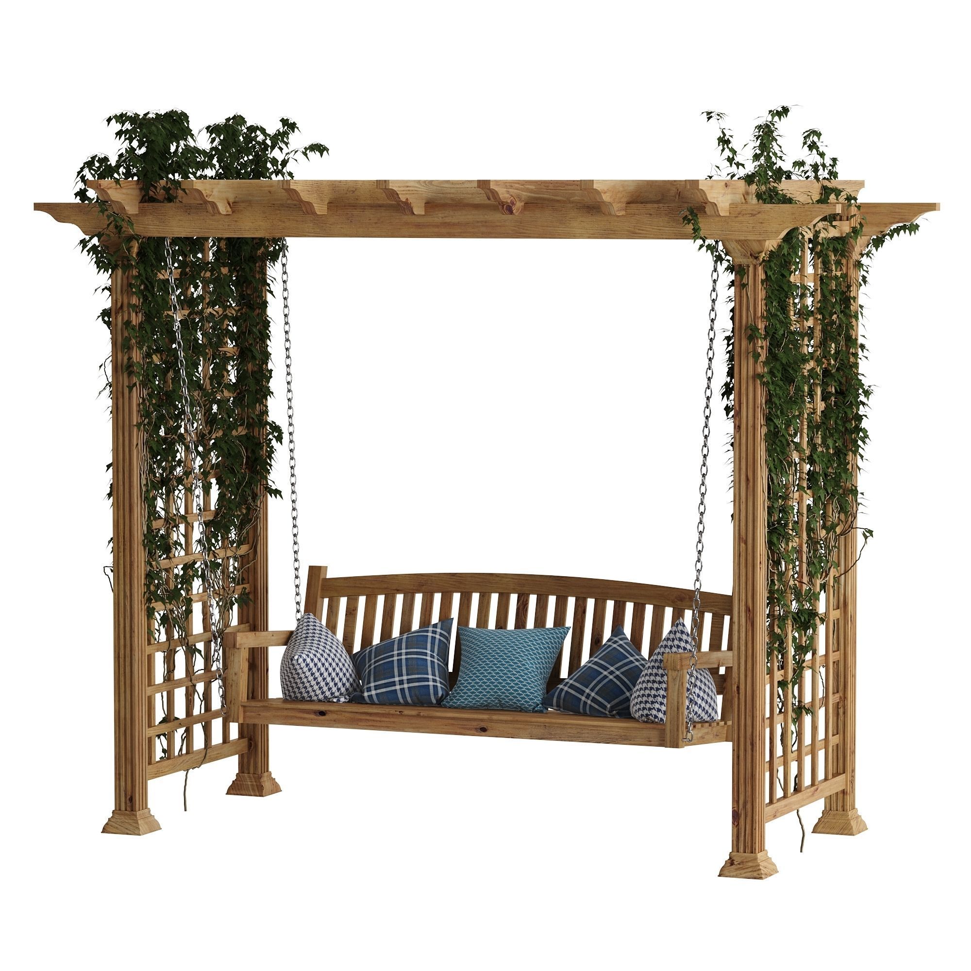 Garden swing pergola 3D model_13