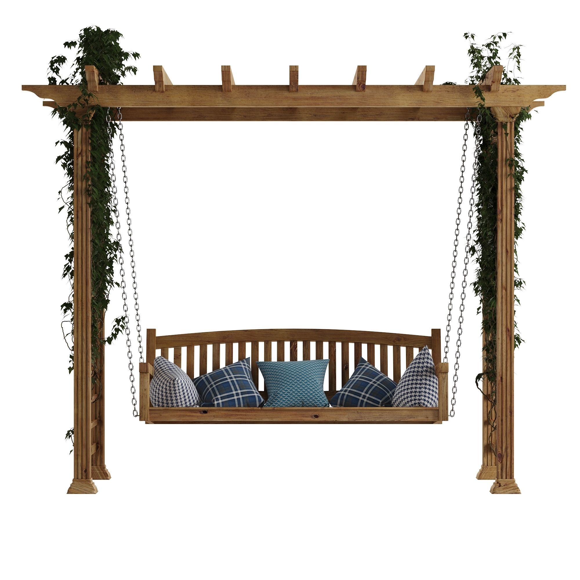 Garden swing pergola 3D model_16