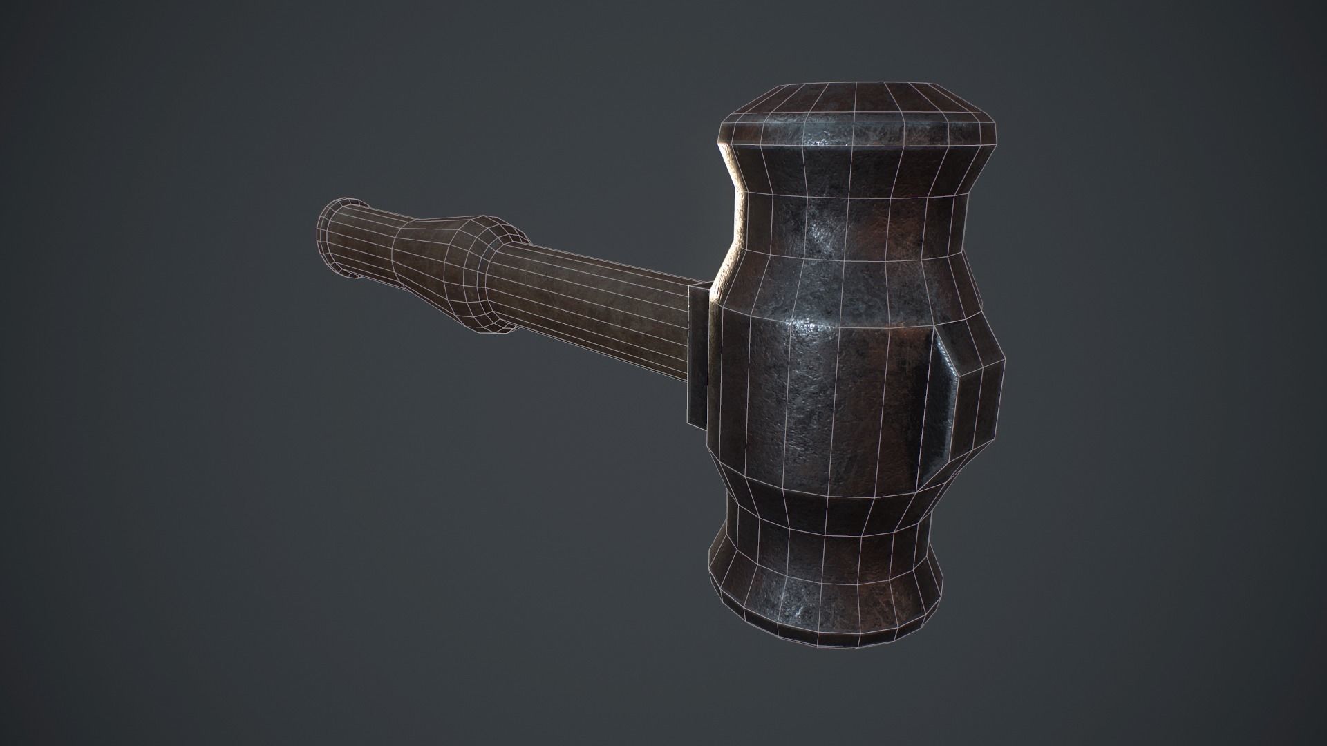 Set of blacksmith hammers Free low-poly 3D model_4